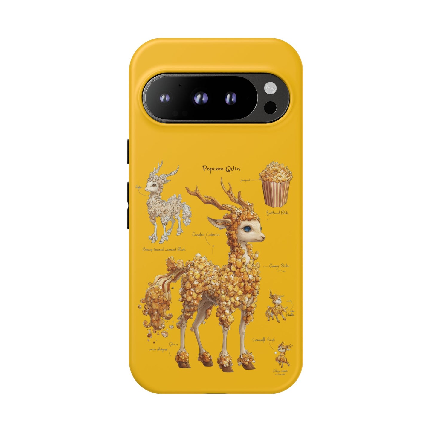 MOUMONS001 Popcorn Deer Phone Case – Cute Kawaii Snack Animal Protective Cover