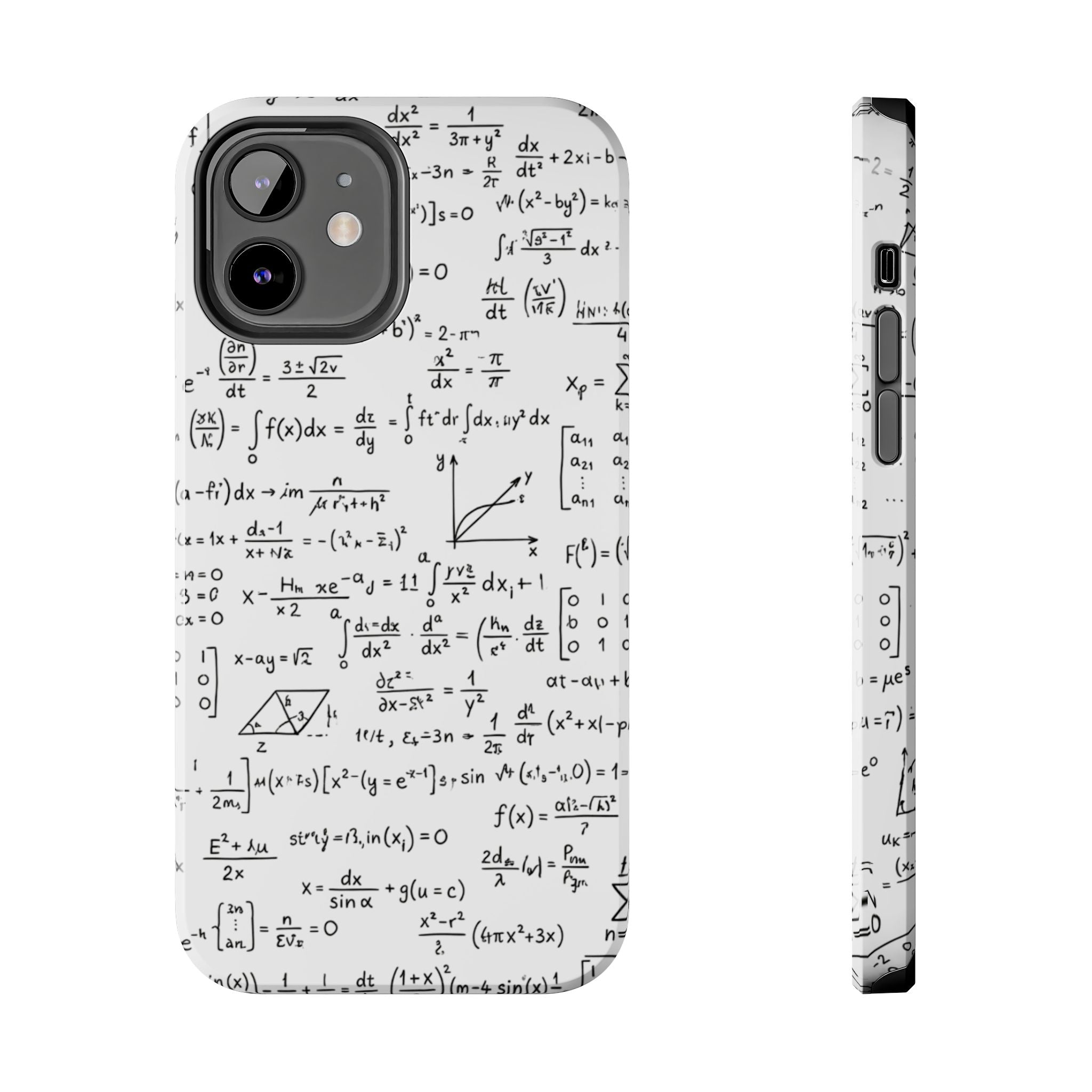 NO003 Math Equations Tough Phone Case — Vintage Handwritten Formula Protective Cover