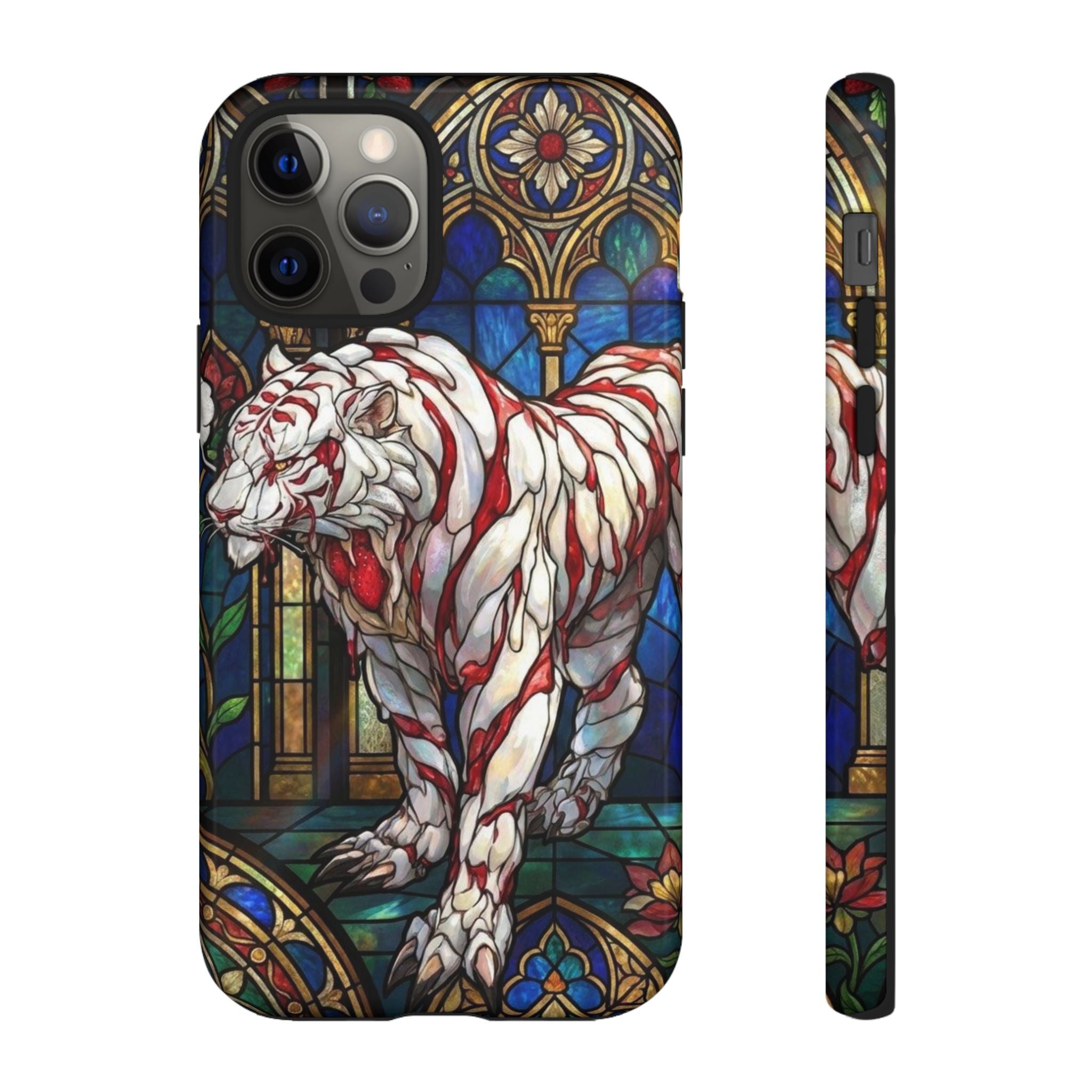 MOUMONS0011 special Stained Glass Phone Case — Protective Tough Case with Gothic Cathedral Design