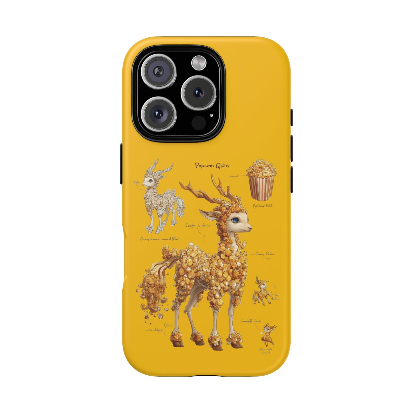 MOUMONS001 Popcorn Deer Phone Case – Cute Kawaii Snack Animal Protective Cover