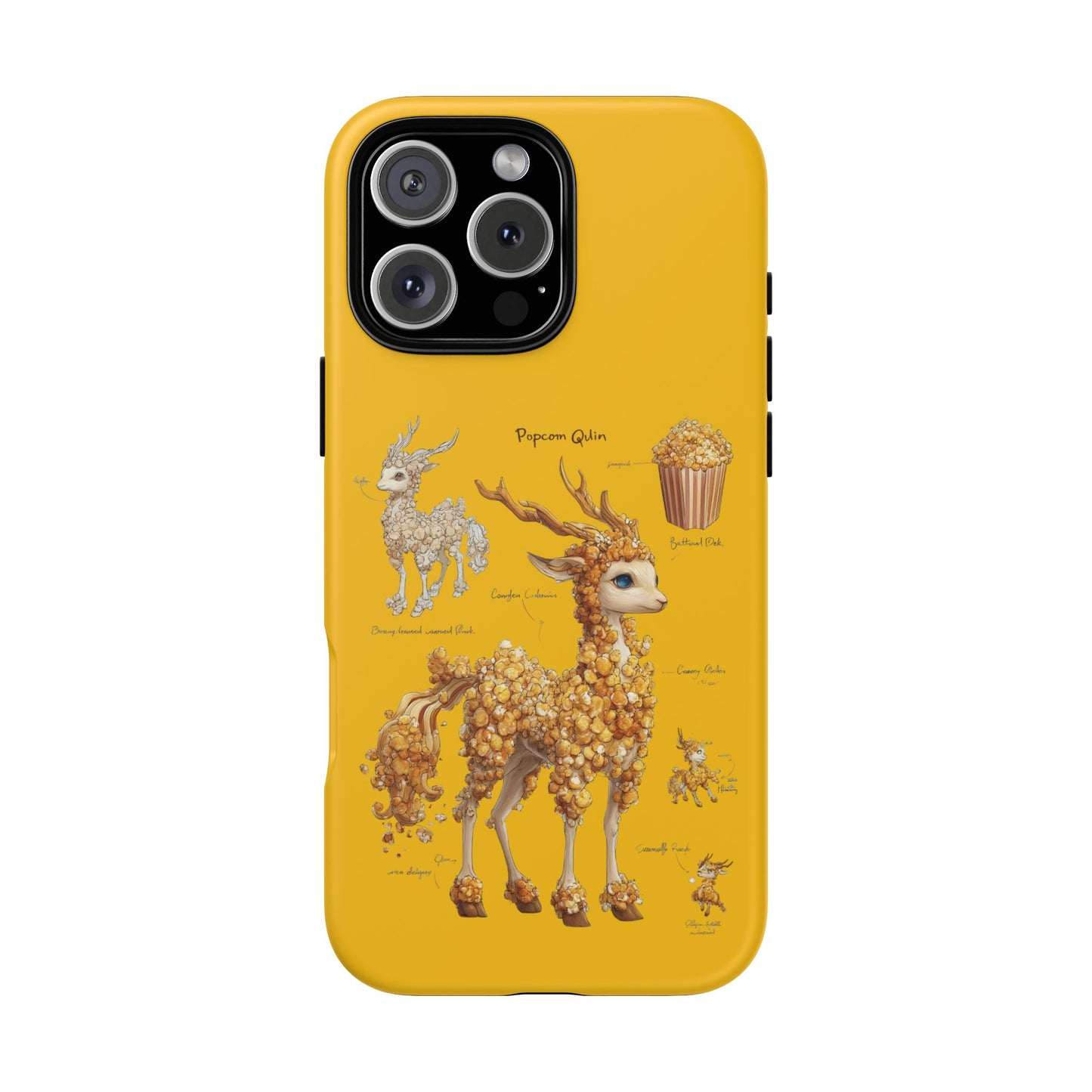 MOUMONS001 Popcorn Deer Phone Case – Cute Kawaii Snack Animal Protective Cover