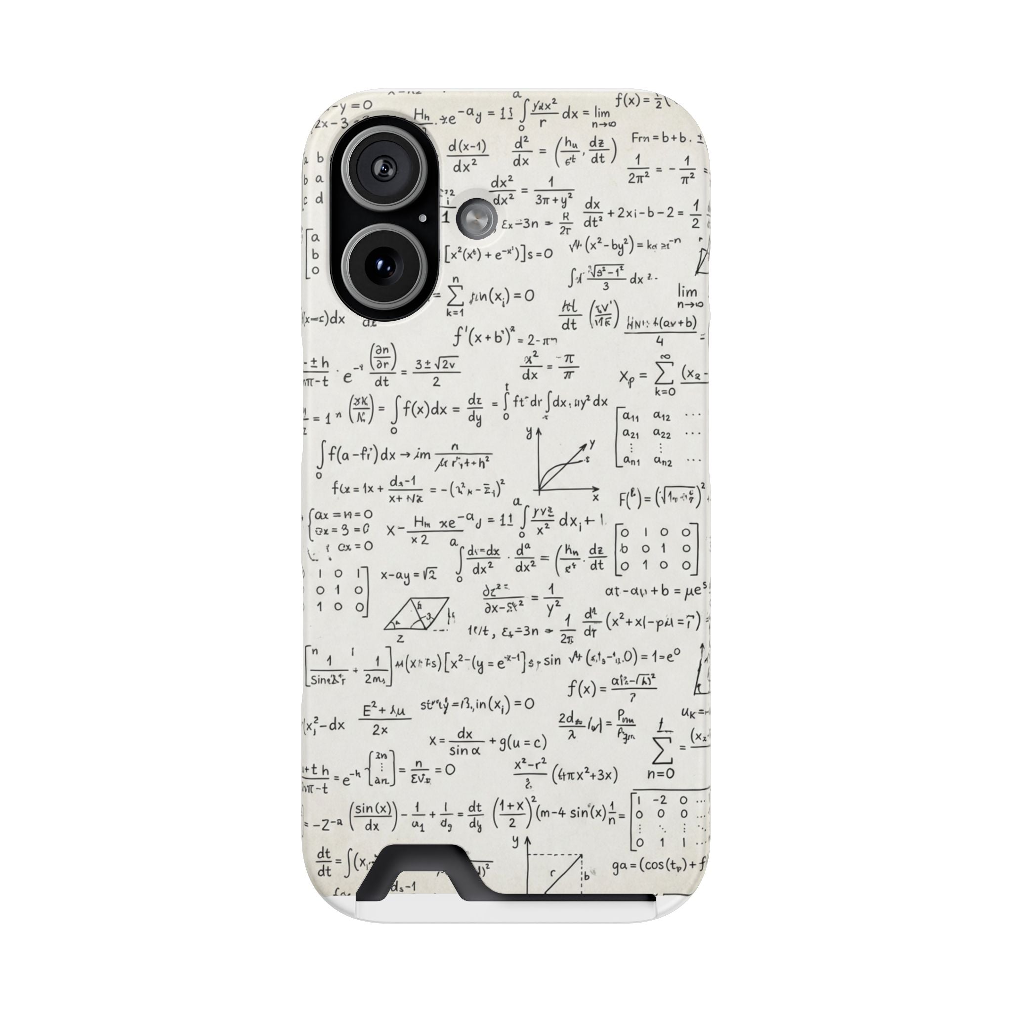 A001 Math Formula Phone Card Case — Scientific Equations Card Holder Phone Case