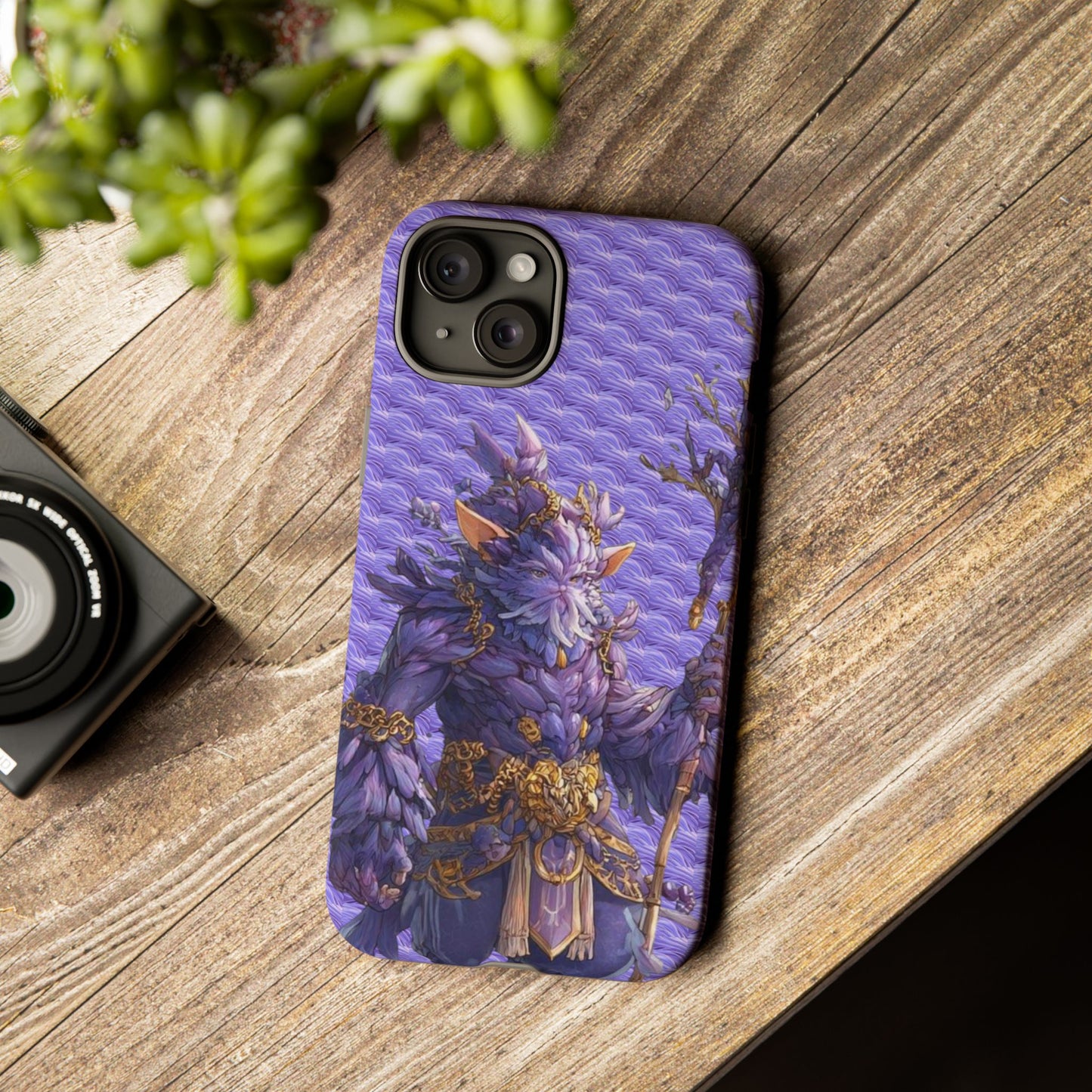 MOUMONS004 Purple Fantasy Warrior Phone Case – "Smoothie Waguizi" Art Protective Cover