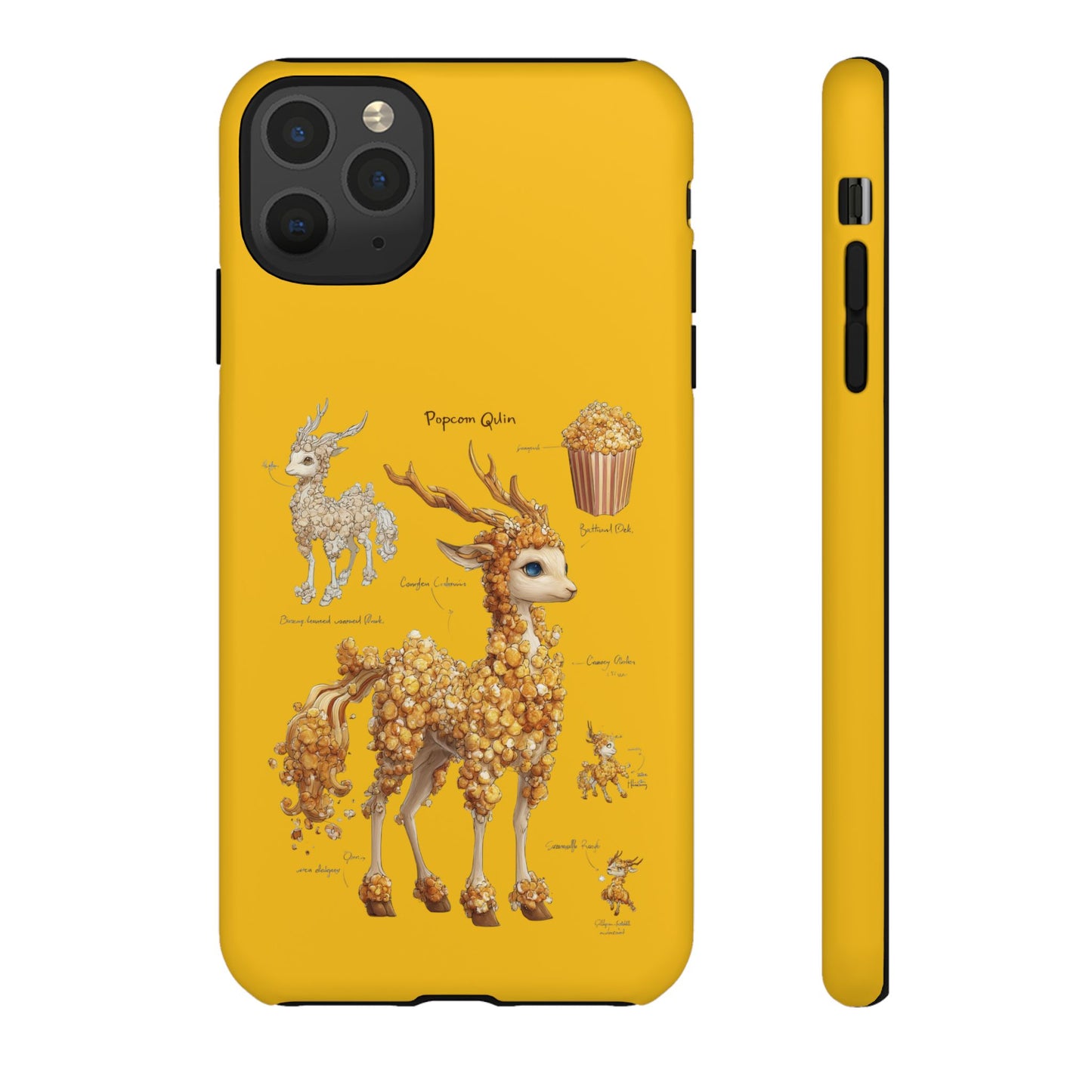 MOUMONS001 Popcorn Deer Phone Case – Cute Kawaii Snack Animal Protective Cover