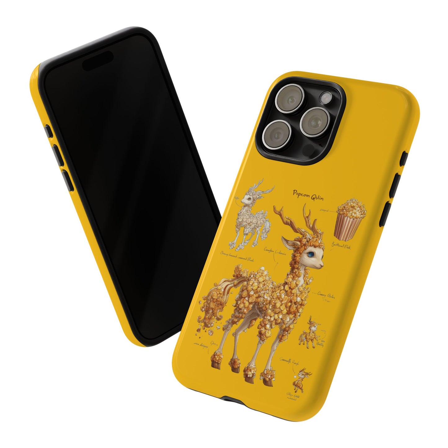 MOUMONS001 Popcorn Deer Phone Case – Cute Kawaii Snack Animal Protective Cover