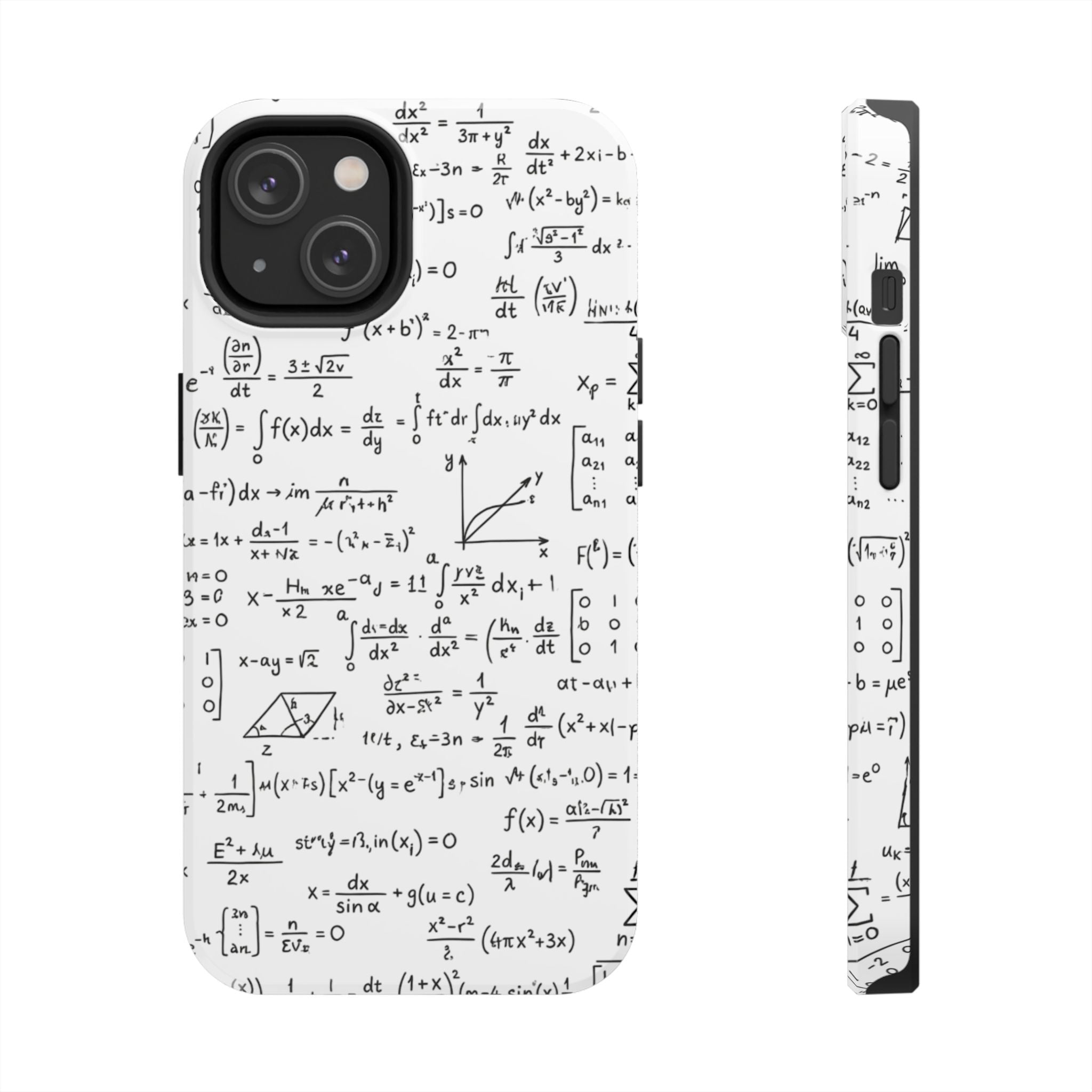 NO003 Math Equations Tough Phone Case — Vintage Handwritten Formula Protective Cover