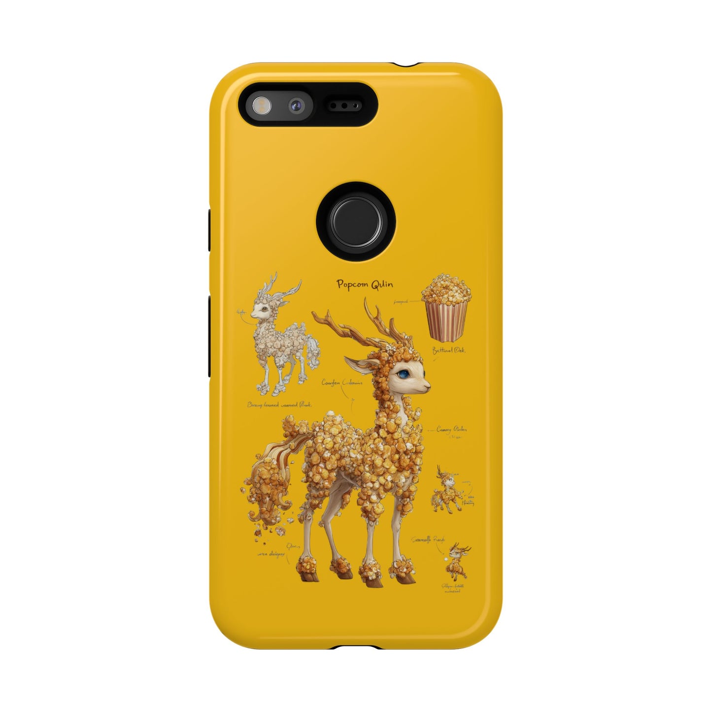 MOUMONS001 Popcorn Deer Phone Case – Cute Kawaii Snack Animal Protective Cover