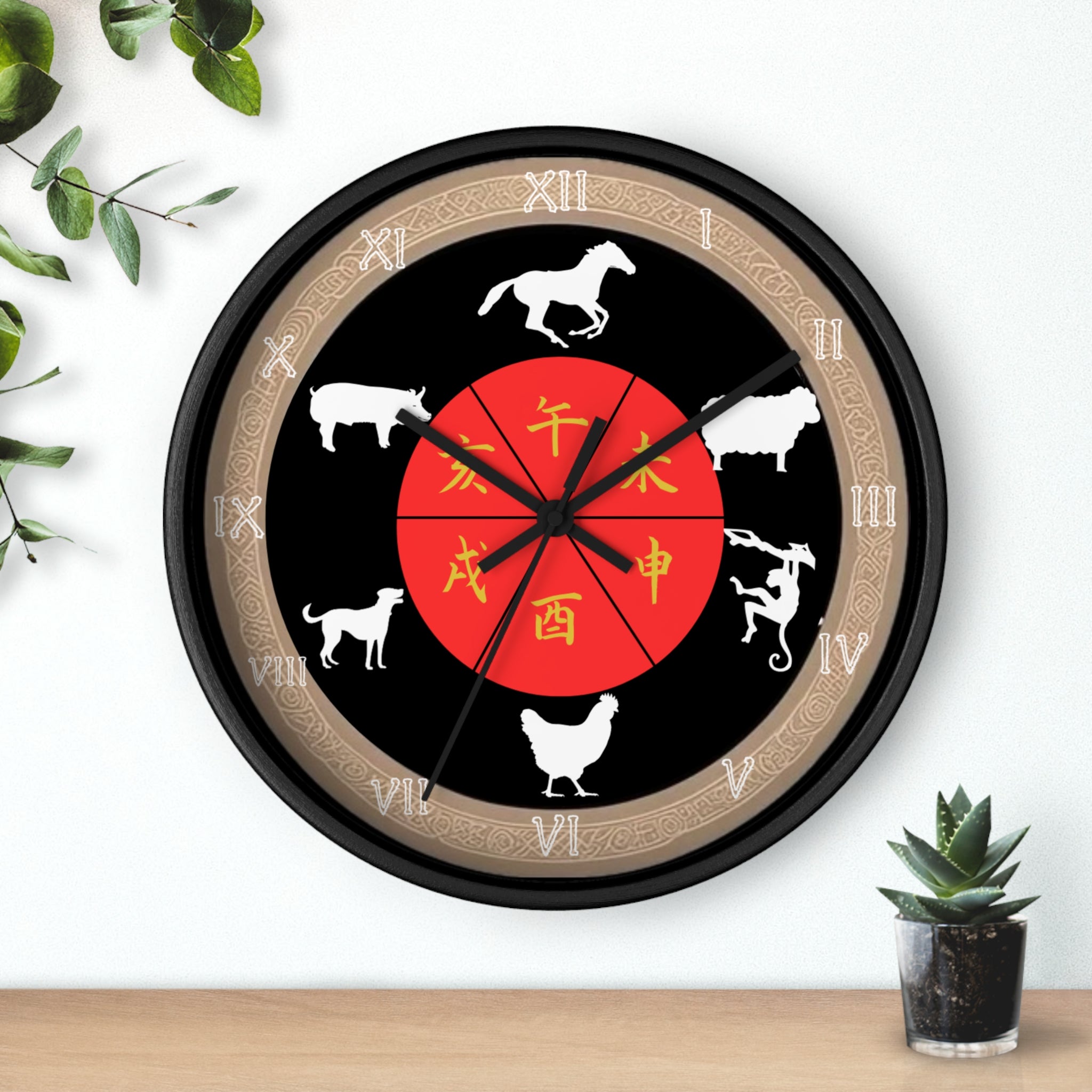 Zodiac Animal Wall Clock, Chinese Zodiac Clock, Unique Home Decor, Gift for Astrology Lovers, Office Wall Art, Feng Shui Decor