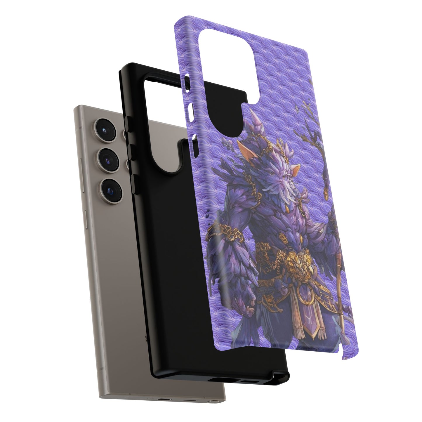 MOUMONS004 Purple Fantasy Warrior Phone Case – "Smoothie Waguizi" Art Protective Cover