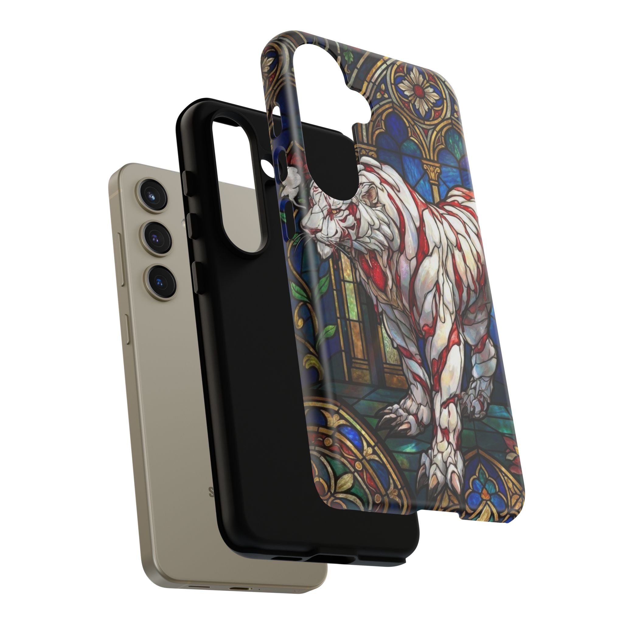 MOUMONS0011 special Stained Glass Phone Case — Protective Tough Case with Gothic Cathedral Design