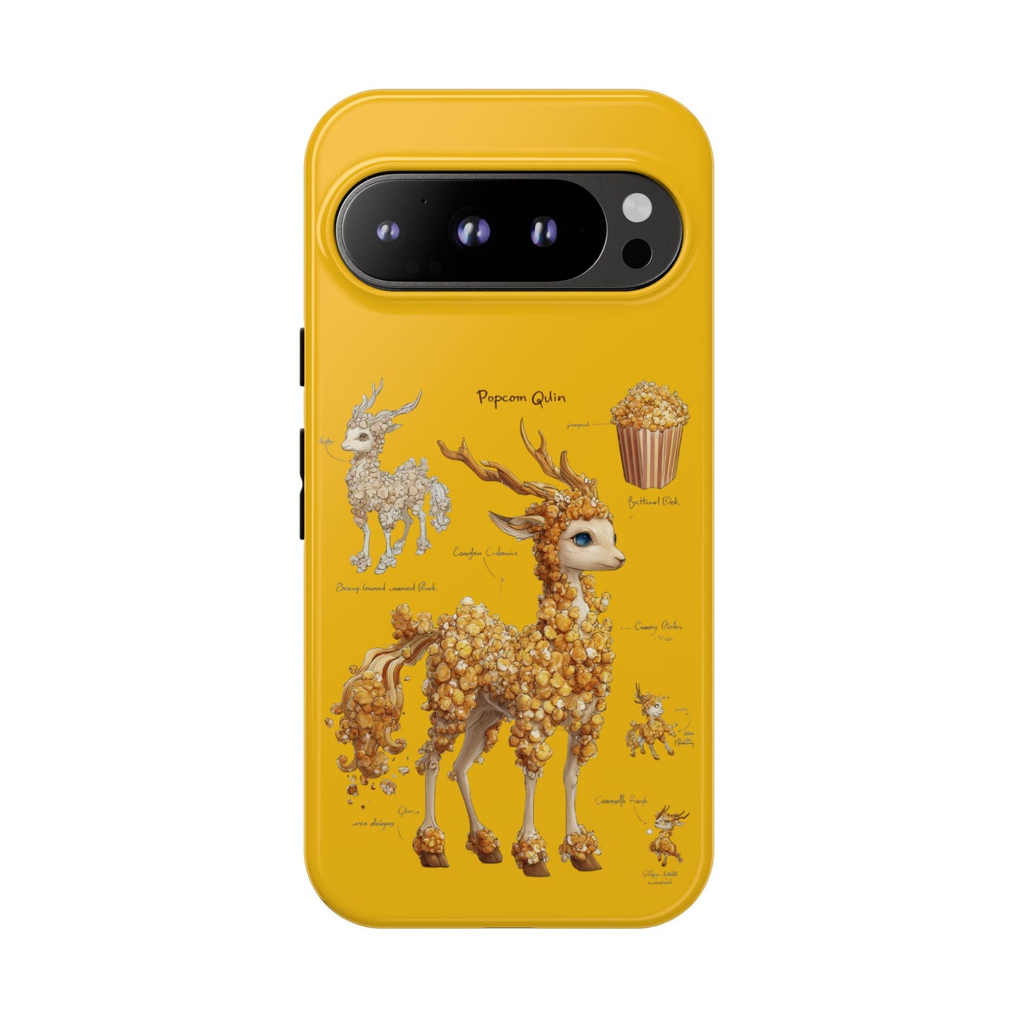 MOUMONS001 Popcorn Deer Phone Case – Cute Kawaii Snack Animal Protective Cover
