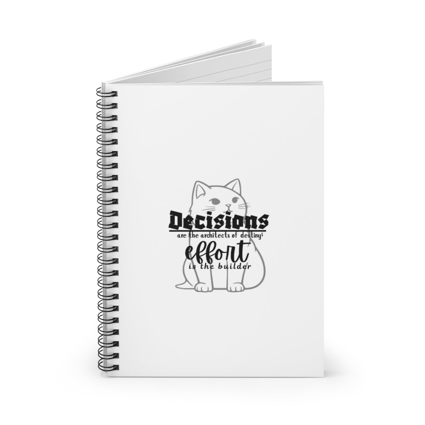 Motivational Spiral Notebook - Cat Design with Inspiring Quotes