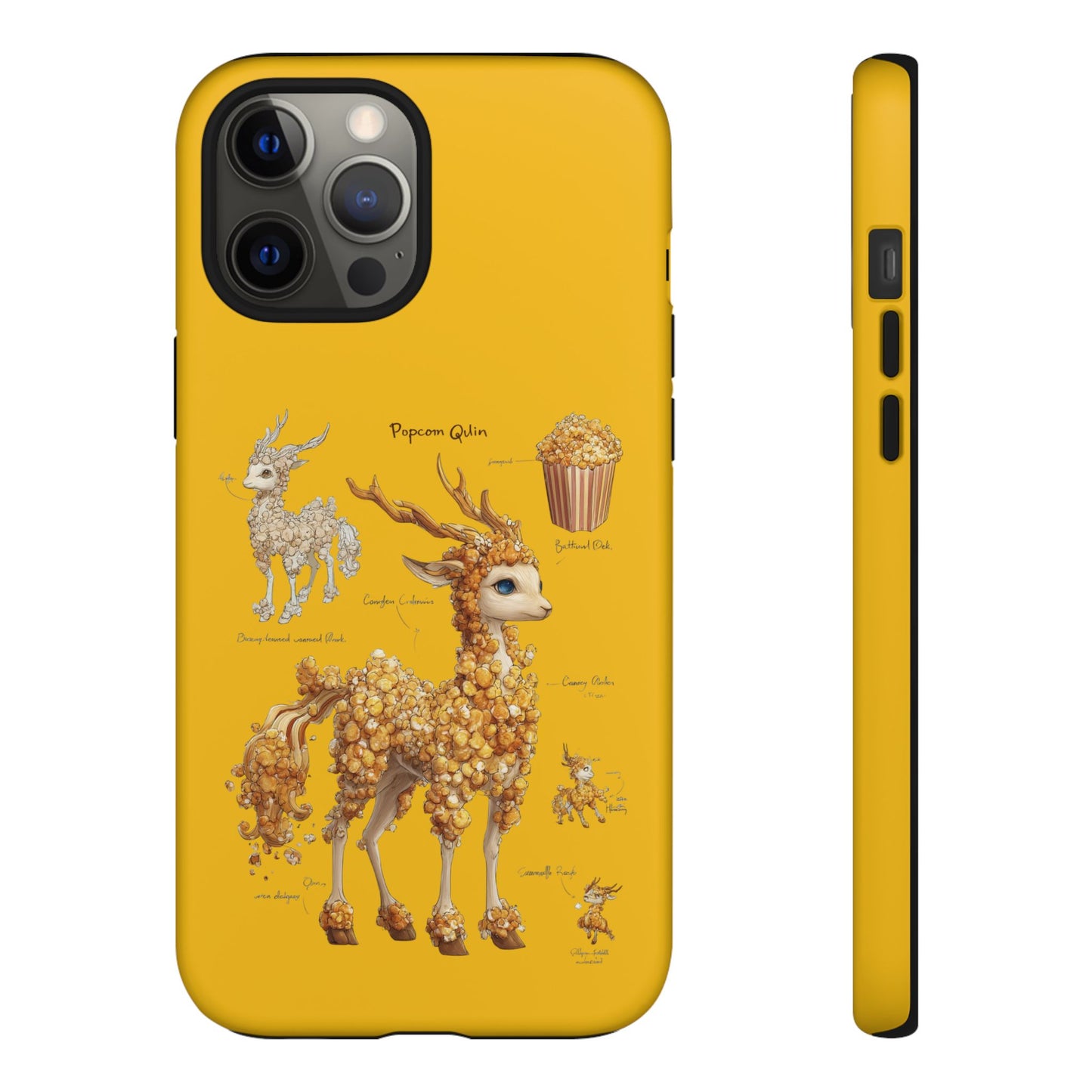 MOUMONS001 Popcorn Deer Phone Case – Cute Kawaii Snack Animal Protective Cover