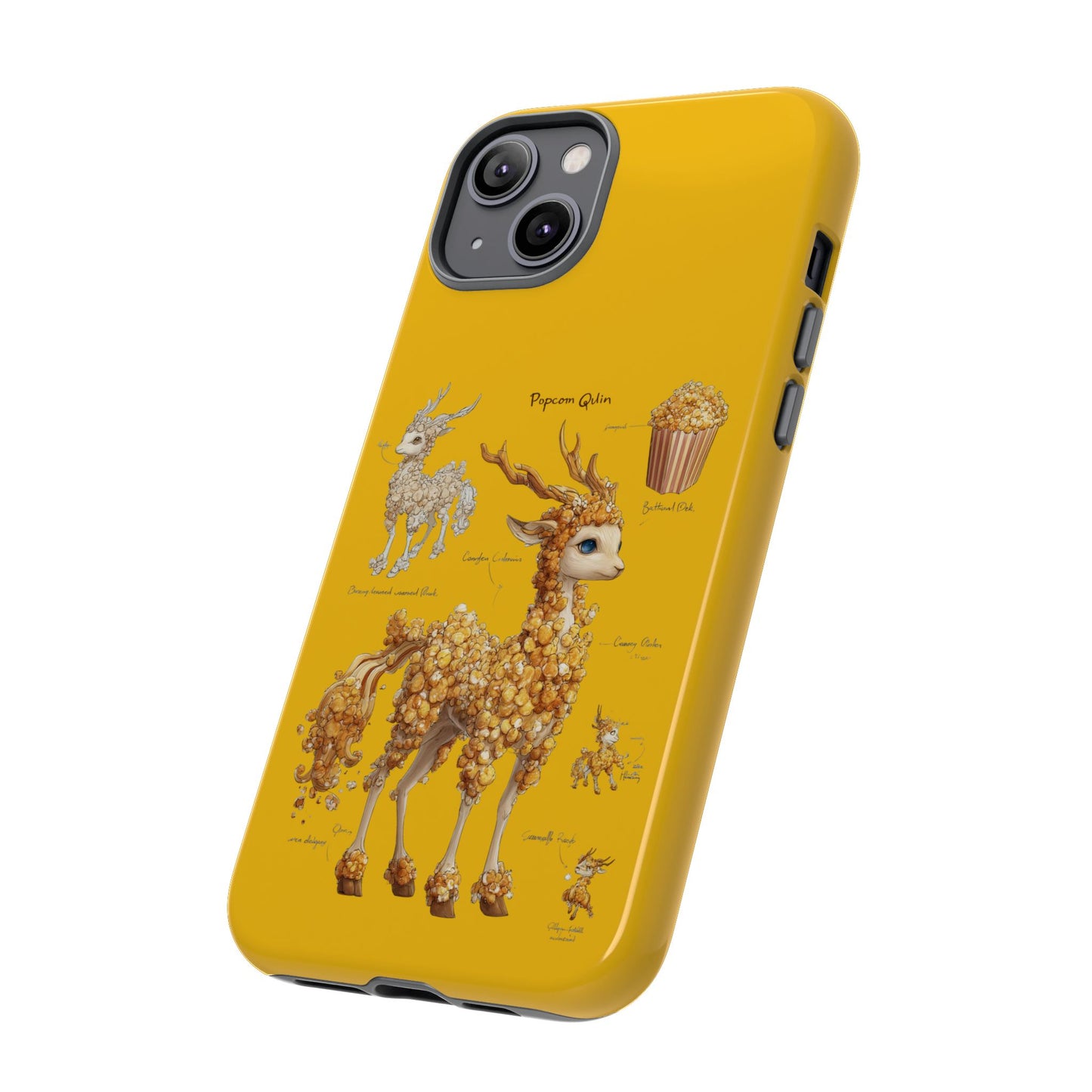 MOUMONS001 Popcorn Deer Phone Case – Cute Kawaii Snack Animal Protective Cover