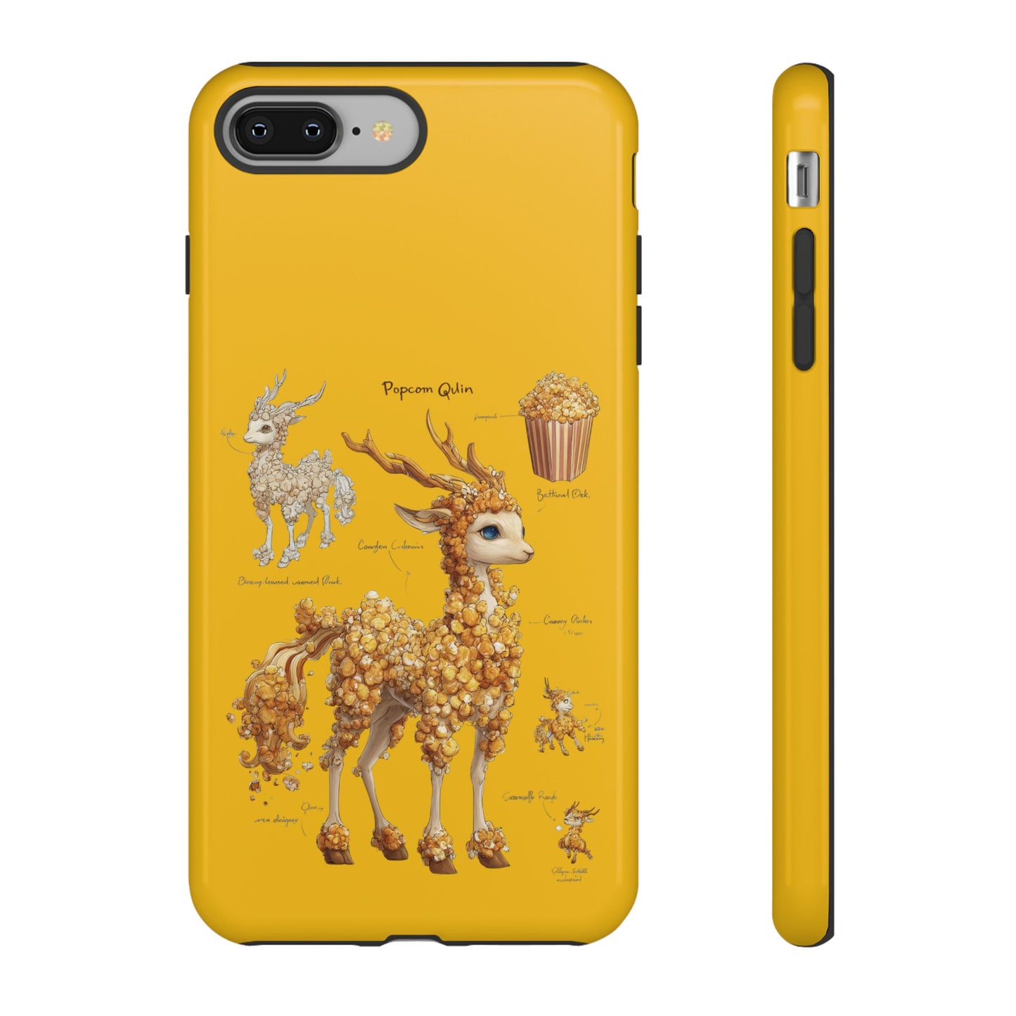 MOUMONS001 Popcorn Deer Phone Case – Cute Kawaii Snack Animal Protective Cover