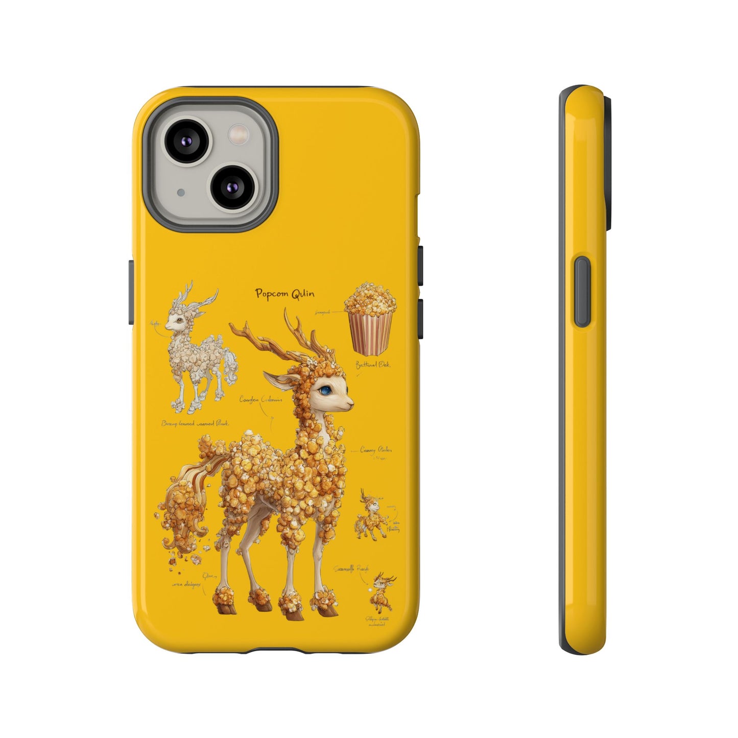 MOUMONS001 Popcorn Deer Phone Case – Cute Kawaii Snack Animal Protective Cover