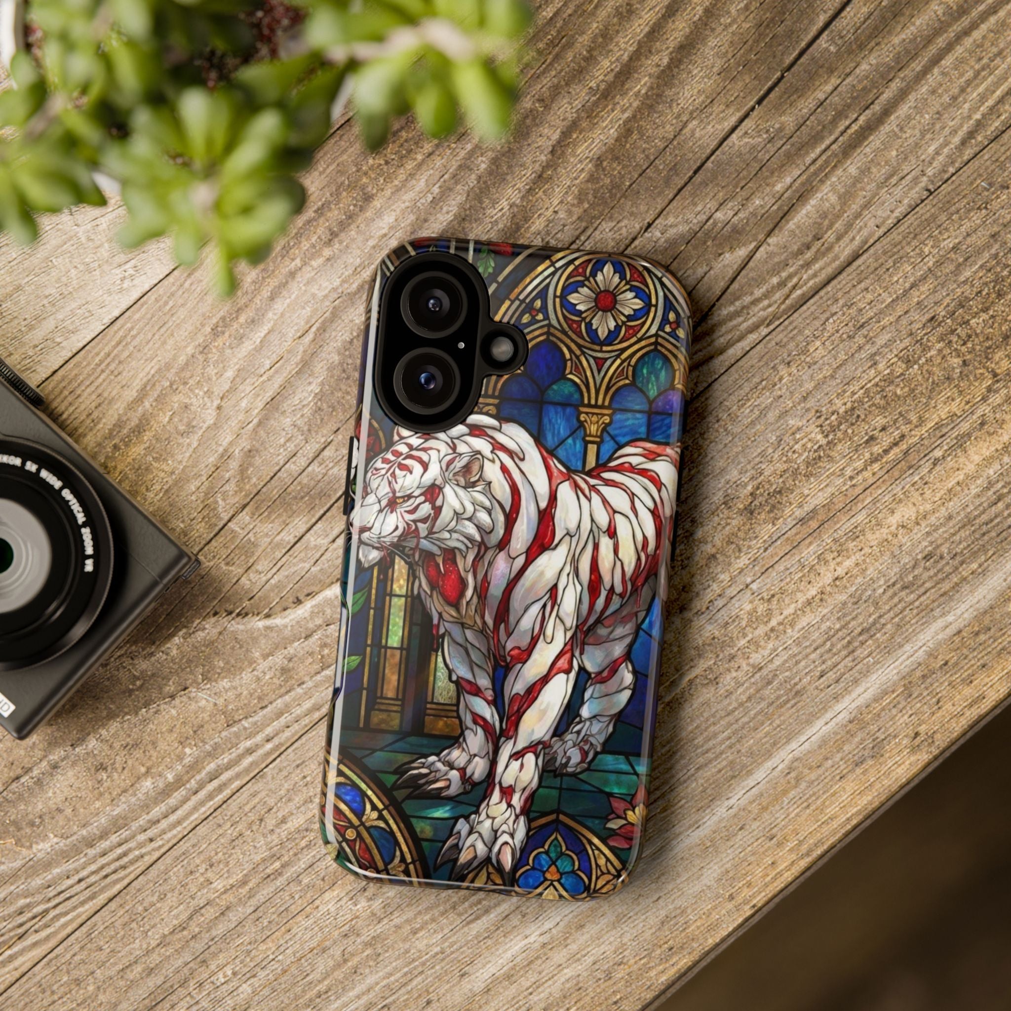 MOUMONS0011 special Stained Glass Phone Case — Protective Tough Case with Gothic Cathedral Design