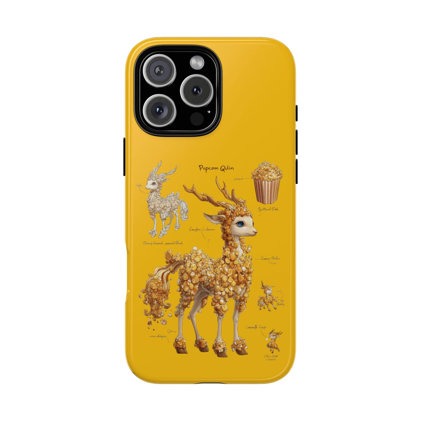 MOUMONS001 Popcorn Deer Phone Case – Cute Kawaii Snack Animal Protective Cover