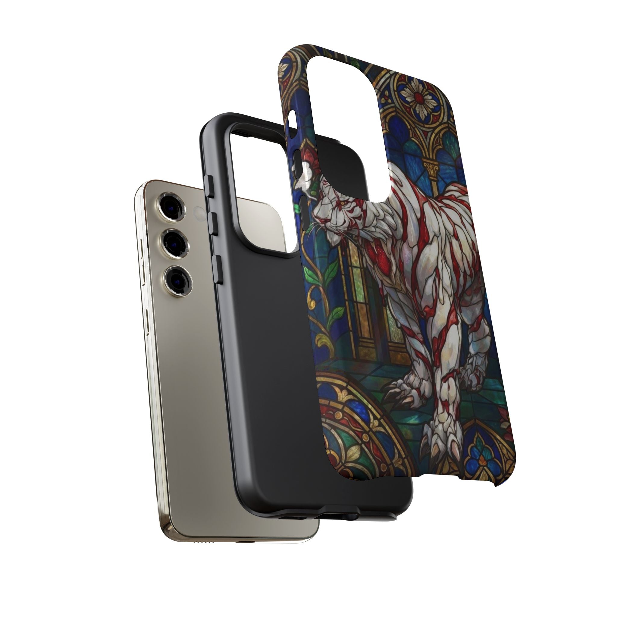 MOUMONS0011 special Stained Glass Phone Case — Protective Tough Case with Gothic Cathedral Design