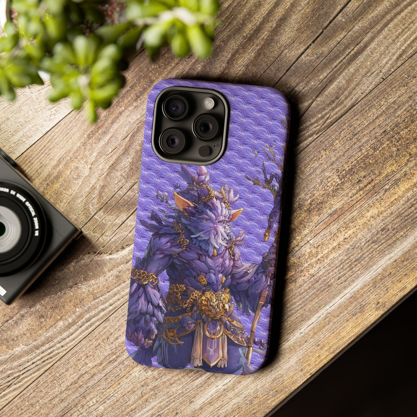 MOUMONS004 Purple Fantasy Warrior Phone Case – "Smoothie Waguizi" Art Protective Cover