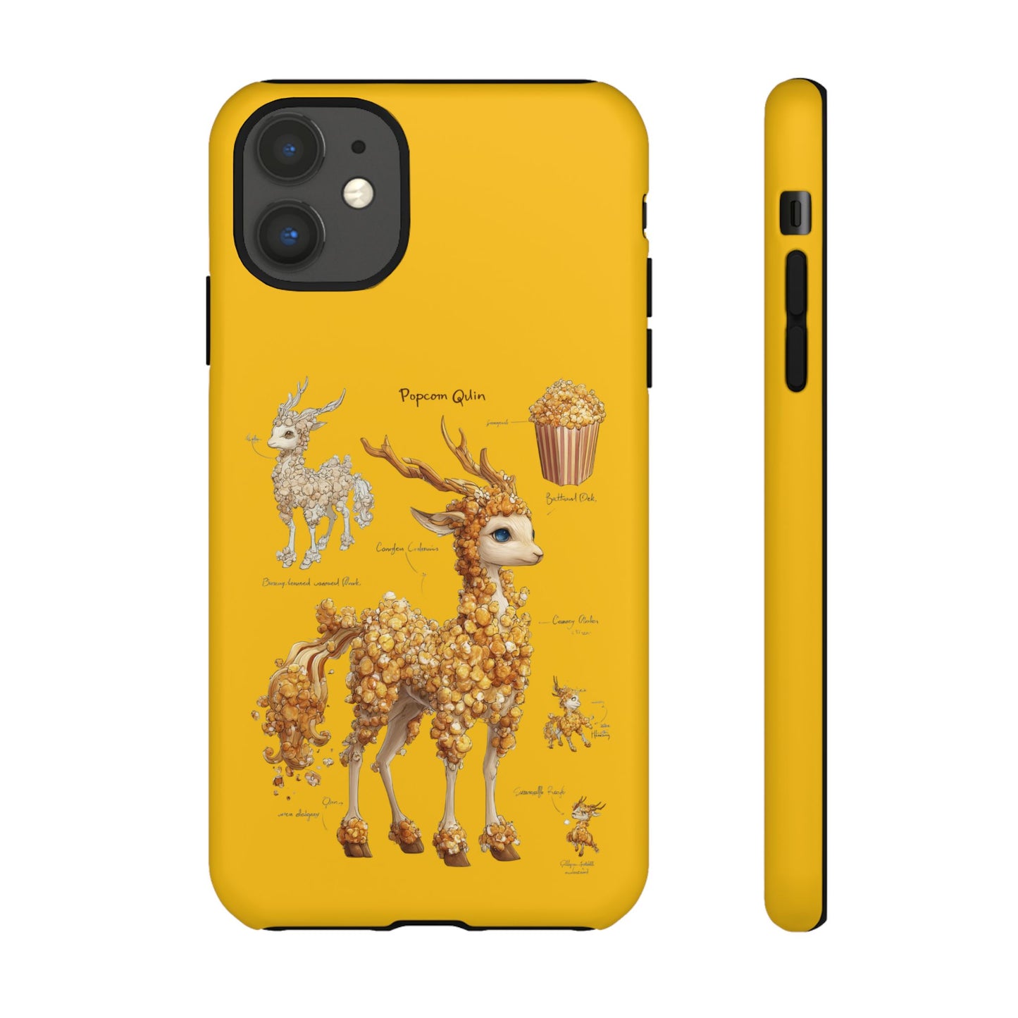 MOUMONS001 Popcorn Deer Phone Case – Cute Kawaii Snack Animal Protective Cover