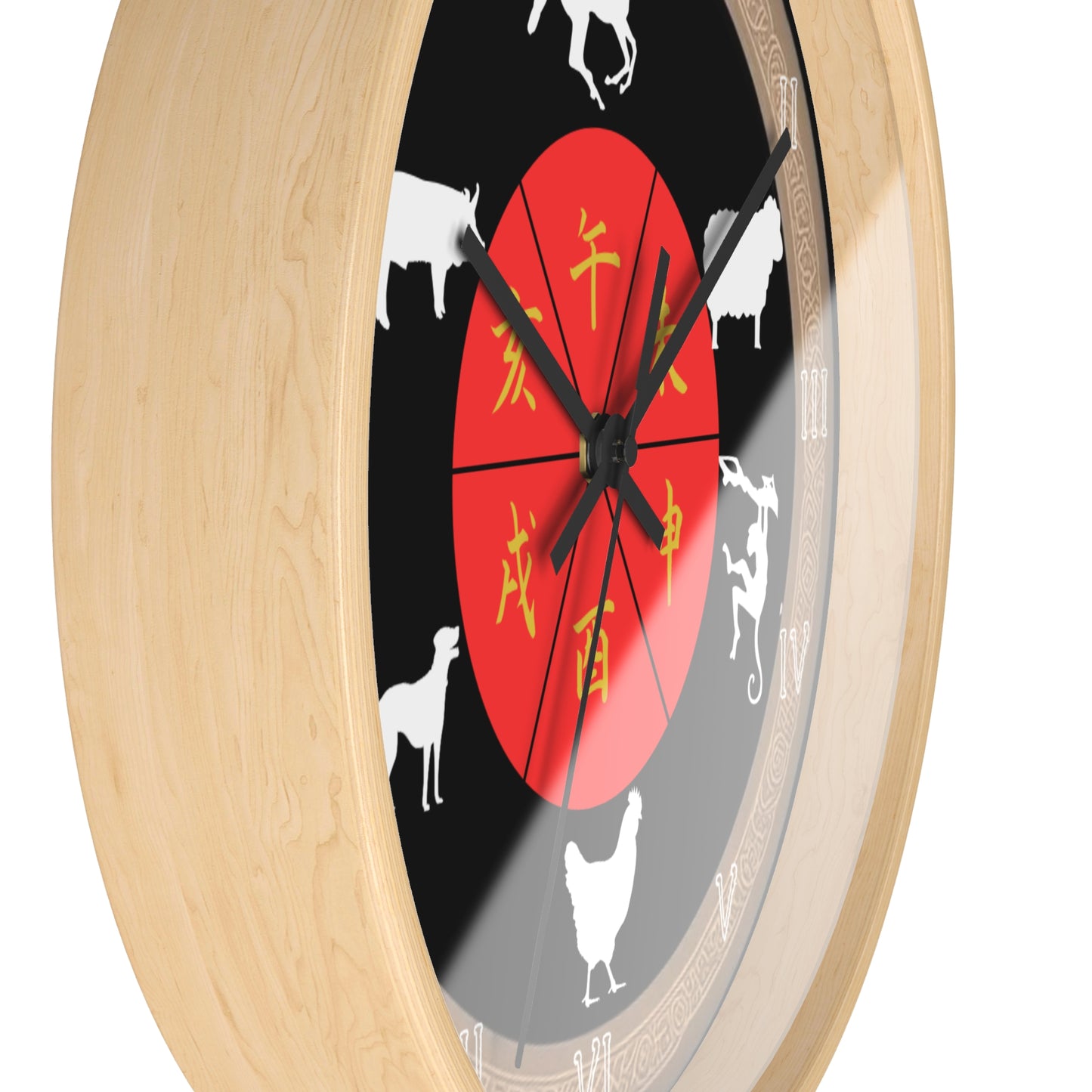 Zodiac Animal Wall Clock, Chinese Zodiac Clock, Unique Home Decor, Gift for Astrology Lovers, Office Wall Art, Feng Shui Decor