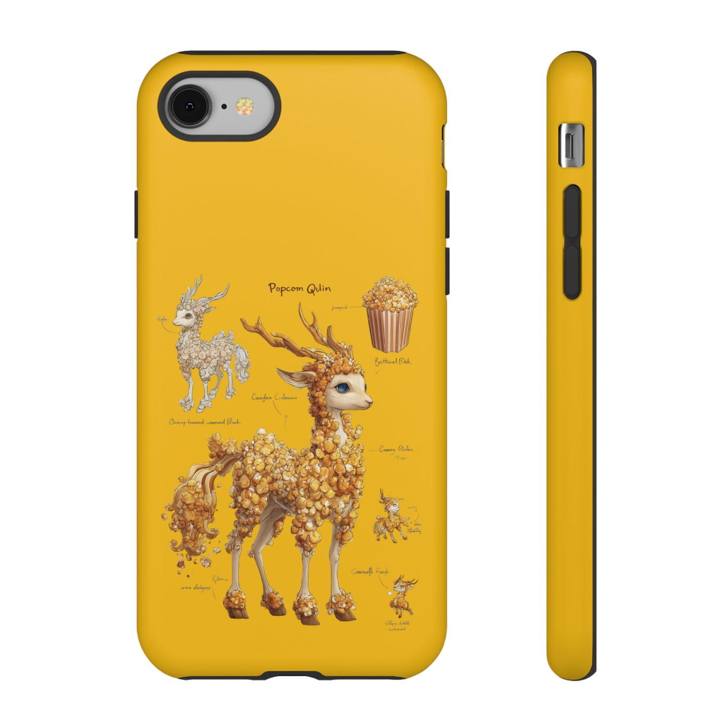 MOUMONS001 Popcorn Deer Phone Case – Cute Kawaii Snack Animal Protective Cover