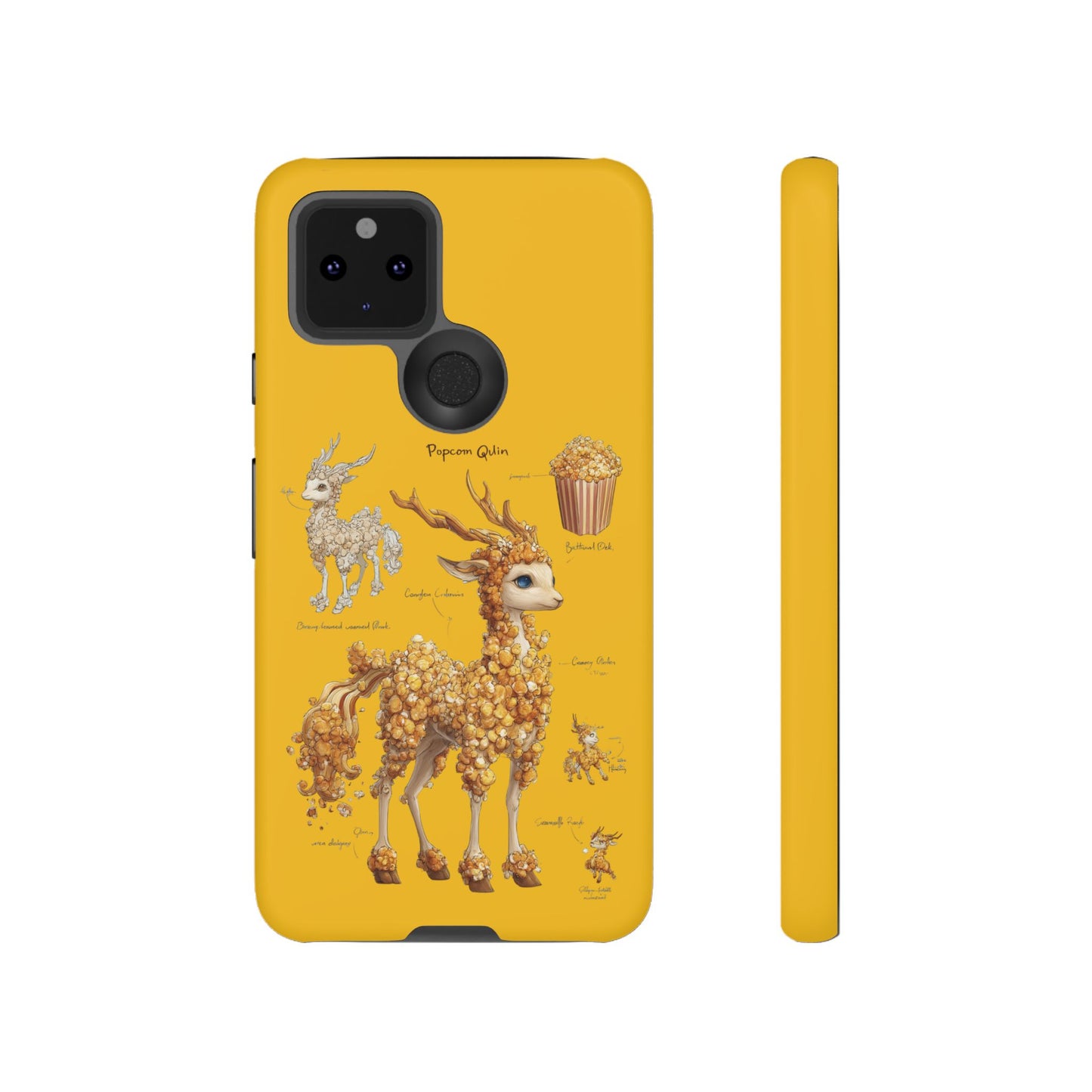 MOUMONS001 Popcorn Deer Phone Case – Cute Kawaii Snack Animal Protective Cover