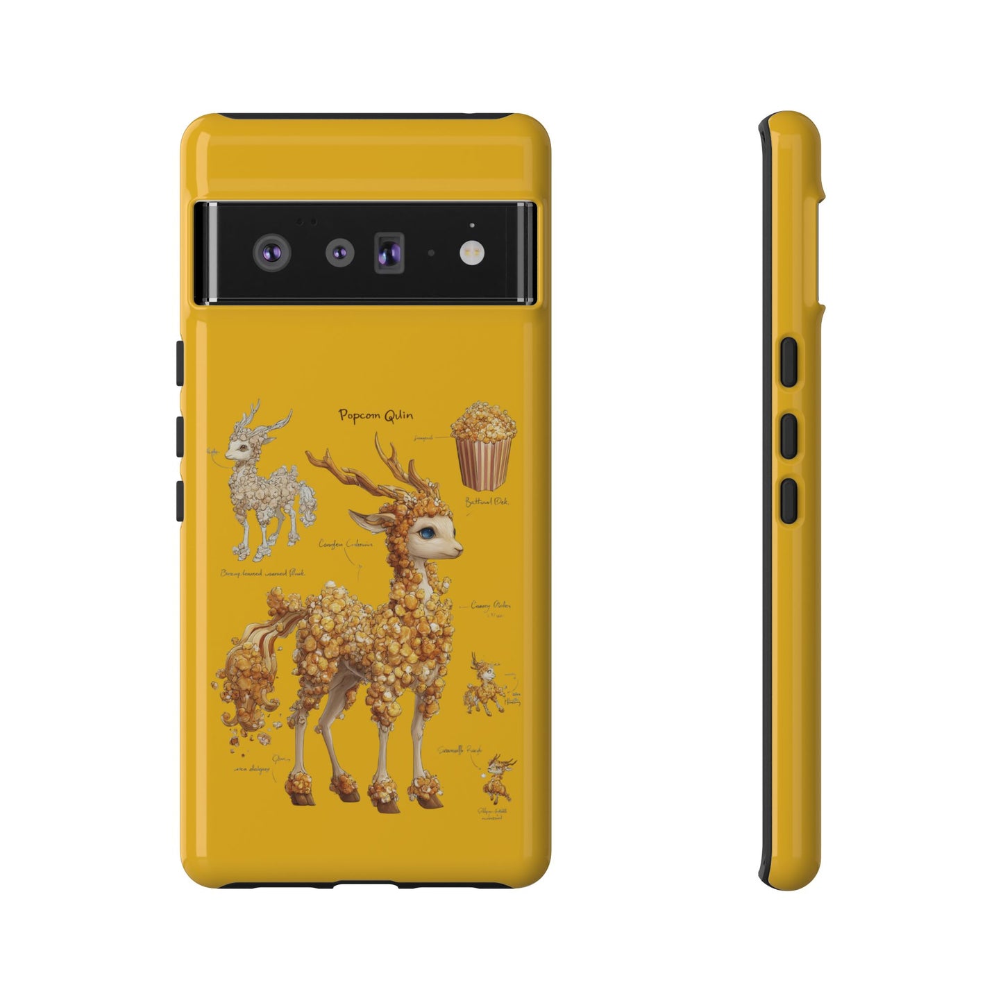MOUMONS001 Popcorn Deer Phone Case – Cute Kawaii Snack Animal Protective Cover