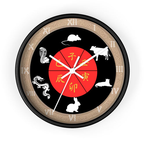 Chinese Zodiac Wall Clock, Astrological Decor, Unique Gift for Home, Animal Sign Timepiece, Lunar New Year Decoration