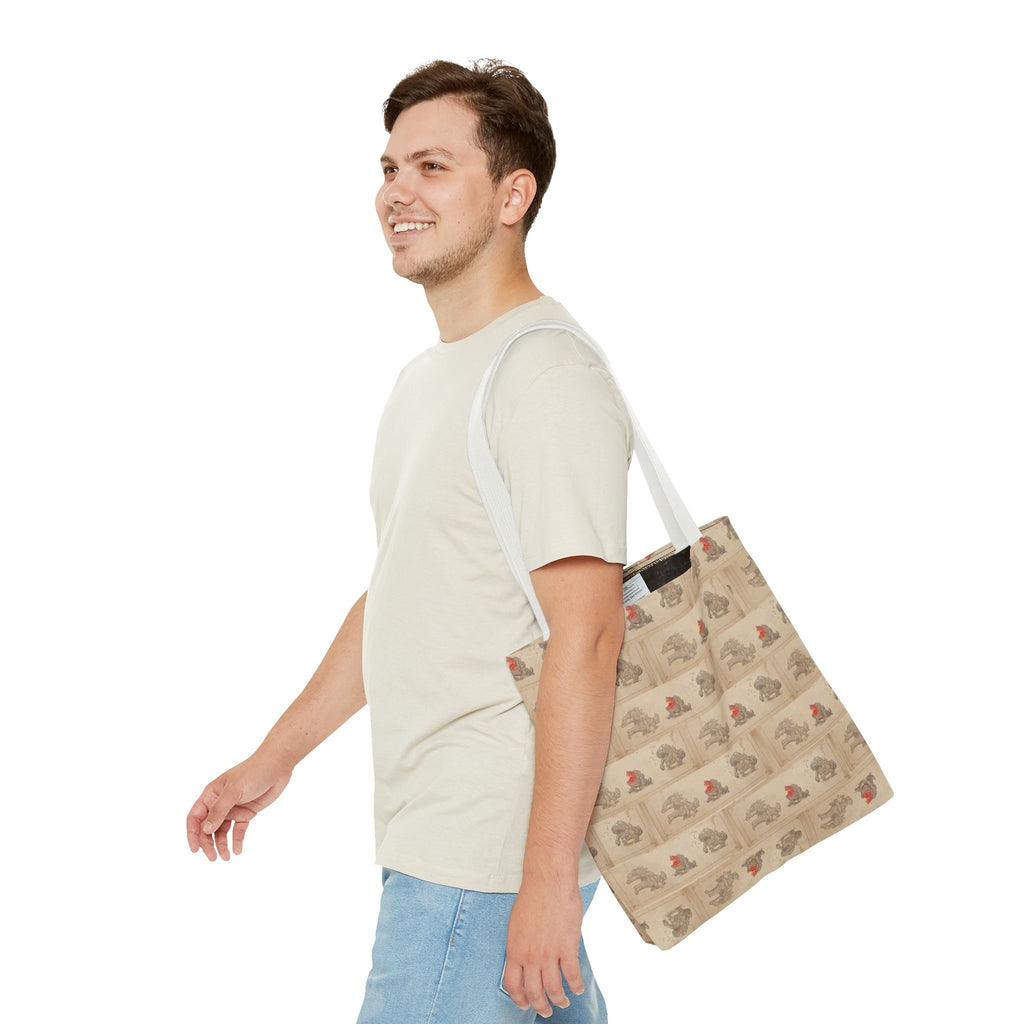 MOUMONS006 Tote Bag — Cute Retro Dog Shopper