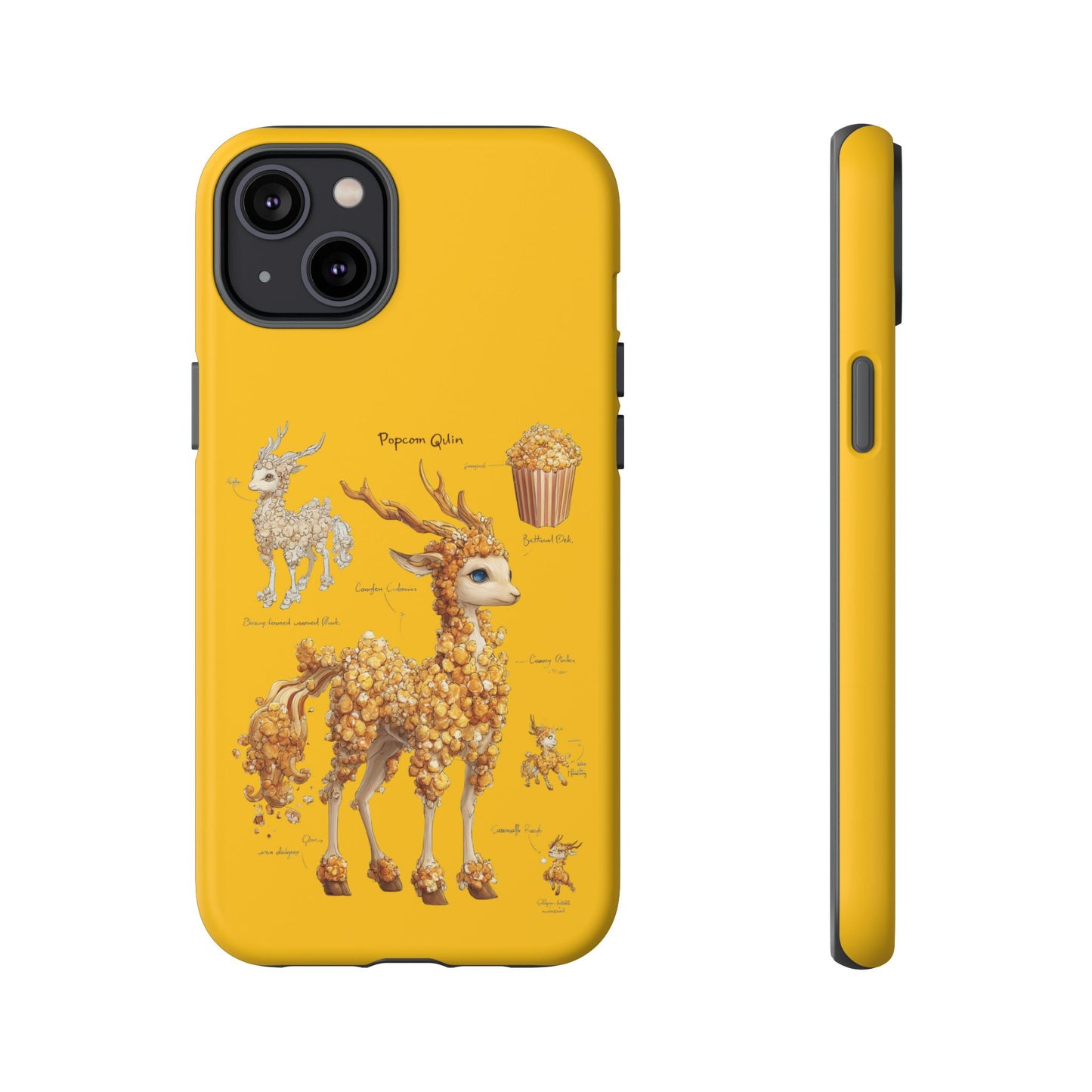 MOUMONS001 Popcorn Deer Phone Case – Cute Kawaii Snack Animal Protective Cover