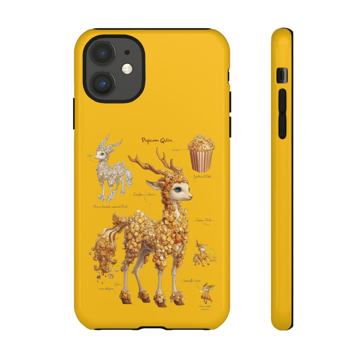 MOUMONS001 Popcorn Deer Phone Case – Cute Kawaii Snack Animal Protective Cover