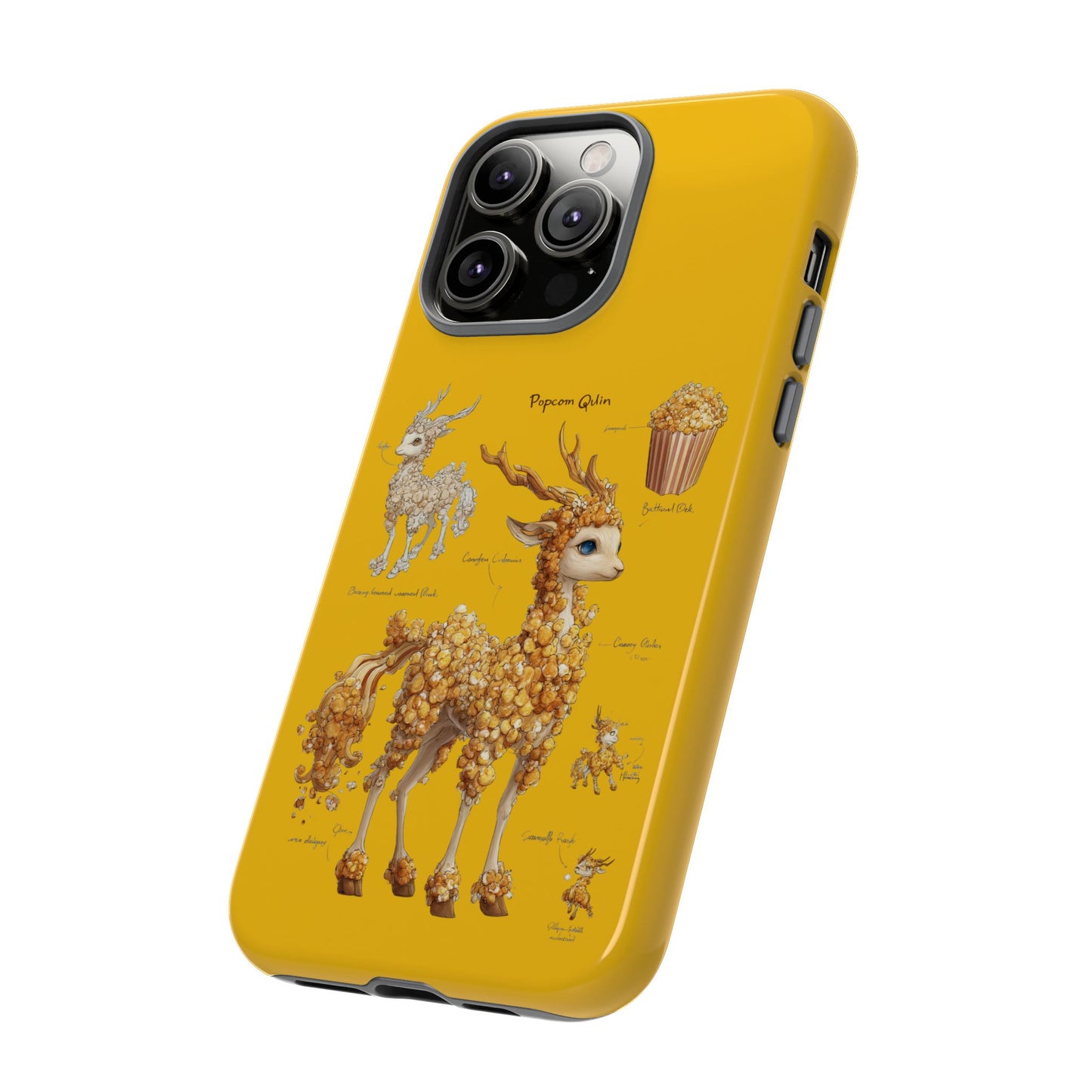 MOUMONS001 Popcorn Deer Phone Case – Cute Kawaii Snack Animal Protective Cover