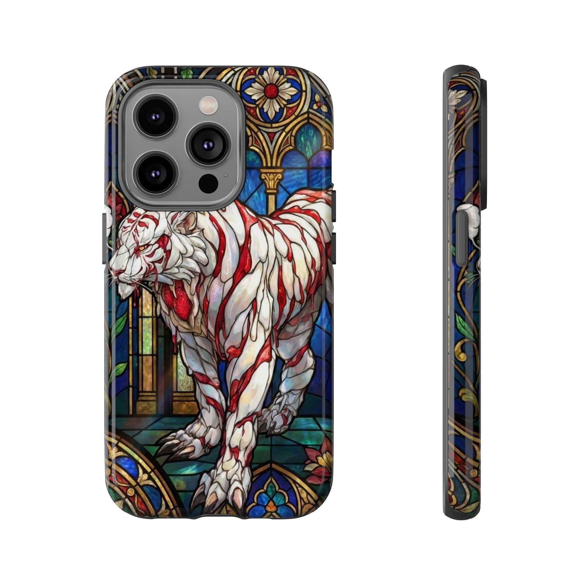 MOUMONS0011 special Stained Glass Phone Case — Protective Tough Case with Gothic Cathedral Design