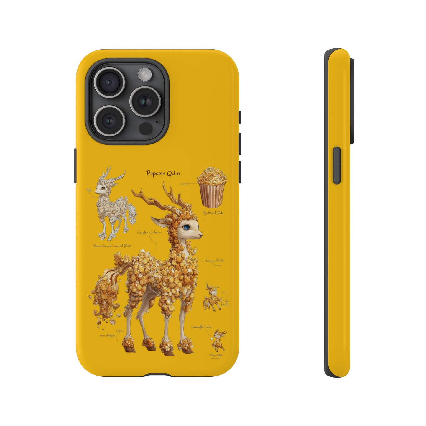 MOUMONS001 Popcorn Deer Phone Case – Cute Kawaii Snack Animal Protective Cover