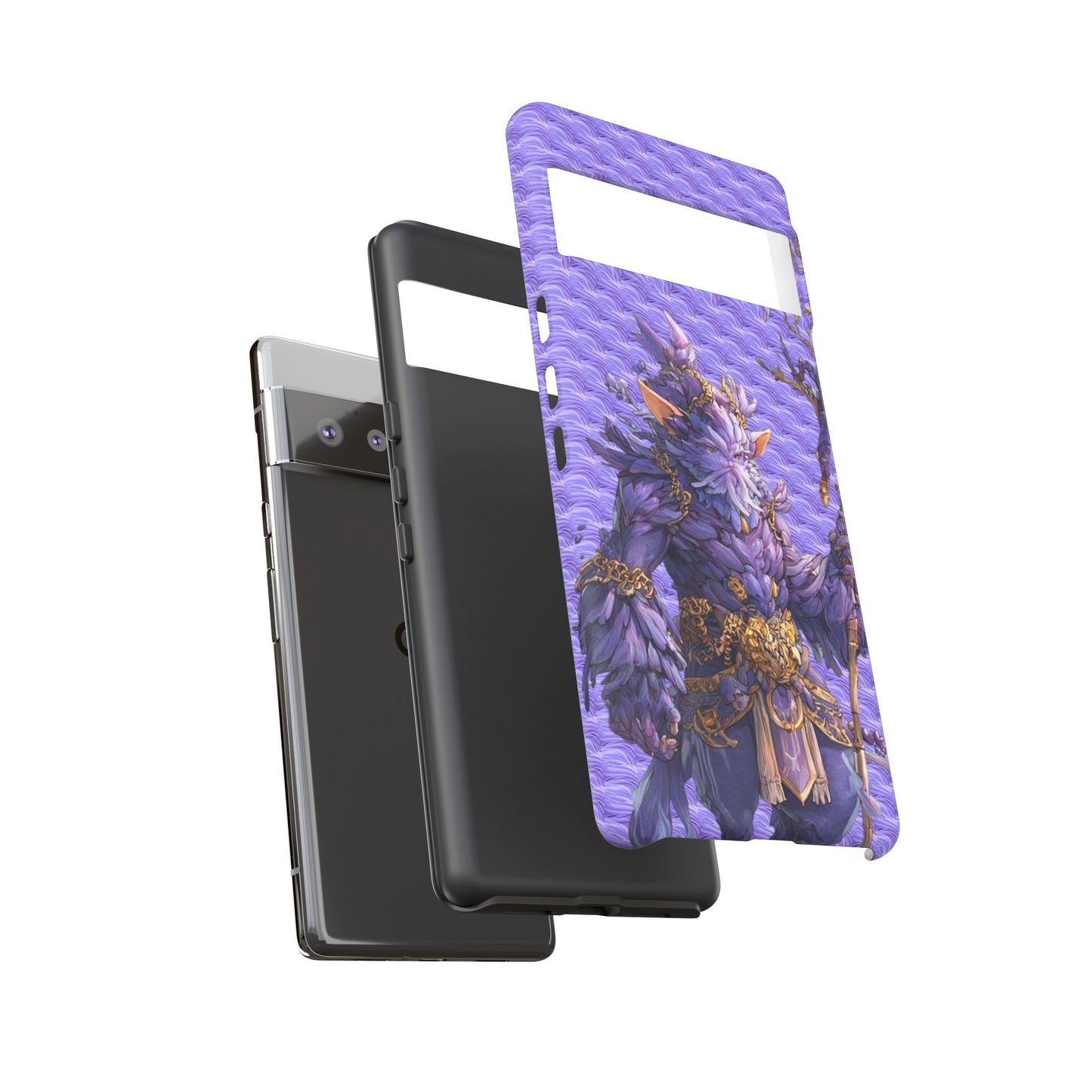 MOUMONS004 Purple Fantasy Warrior Phone Case – "Smoothie Waguizi" Art Protective Cover