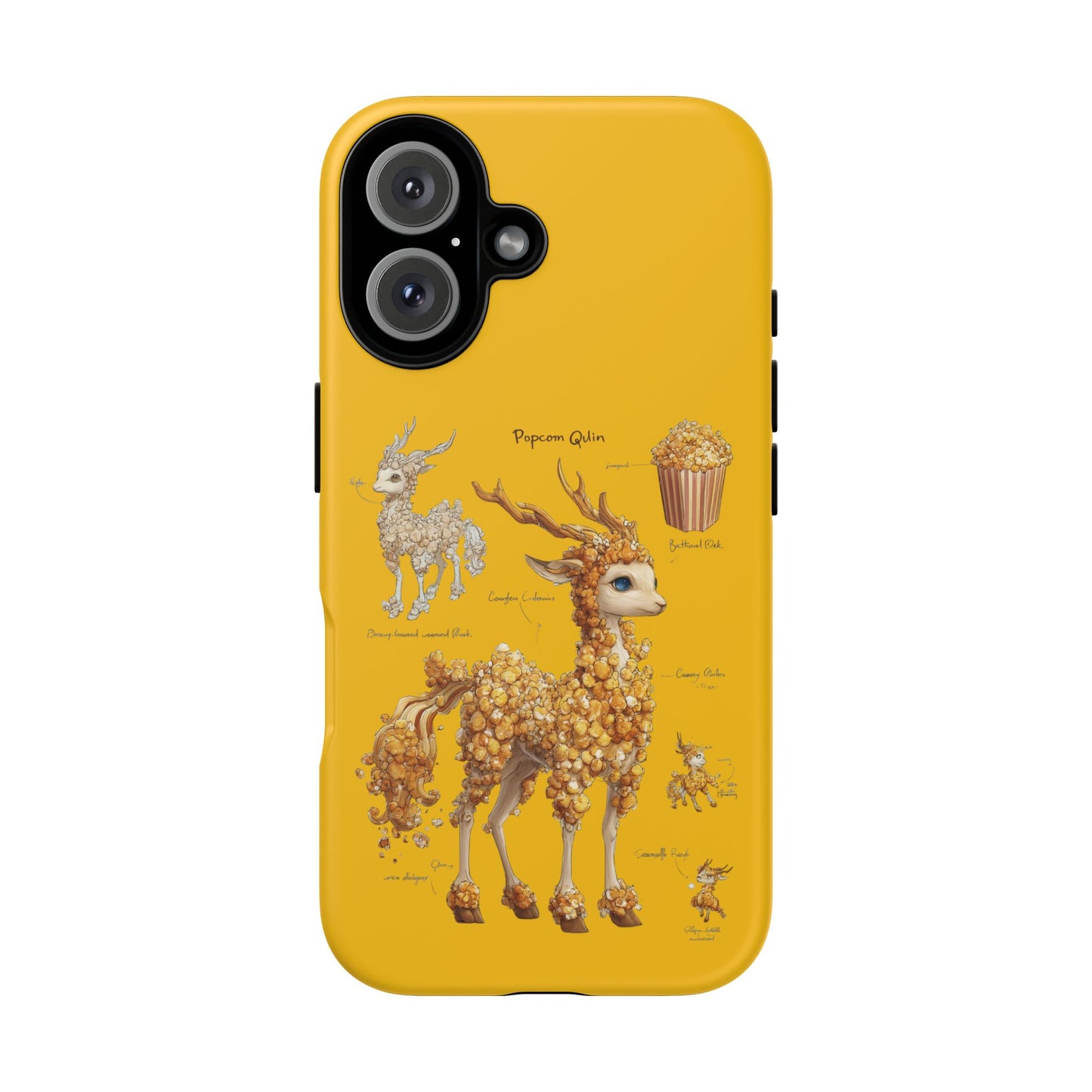 MOUMONS001 Popcorn Deer Phone Case – Cute Kawaii Snack Animal Protective Cover