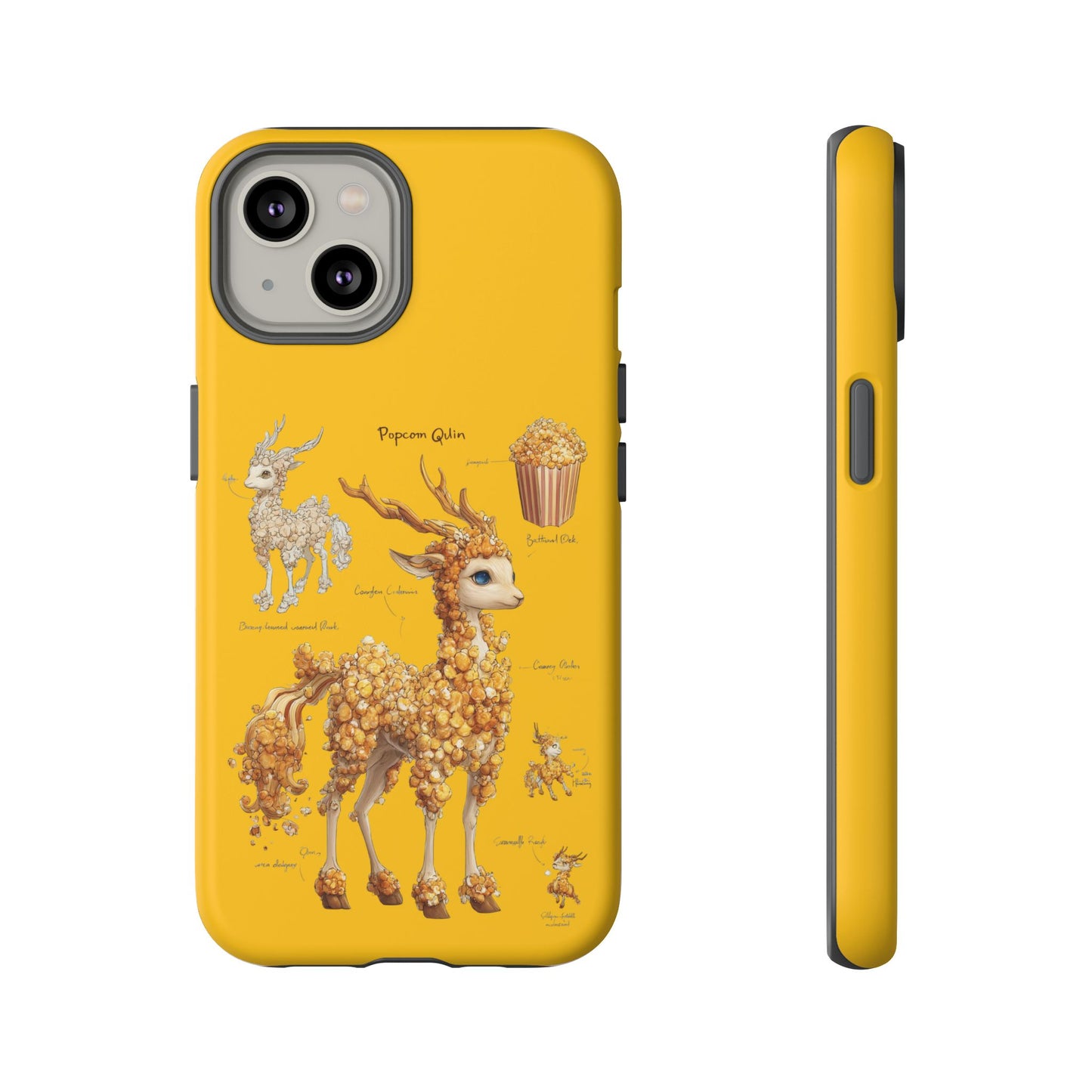 MOUMONS001 Popcorn Deer Phone Case – Cute Kawaii Snack Animal Protective Cover
