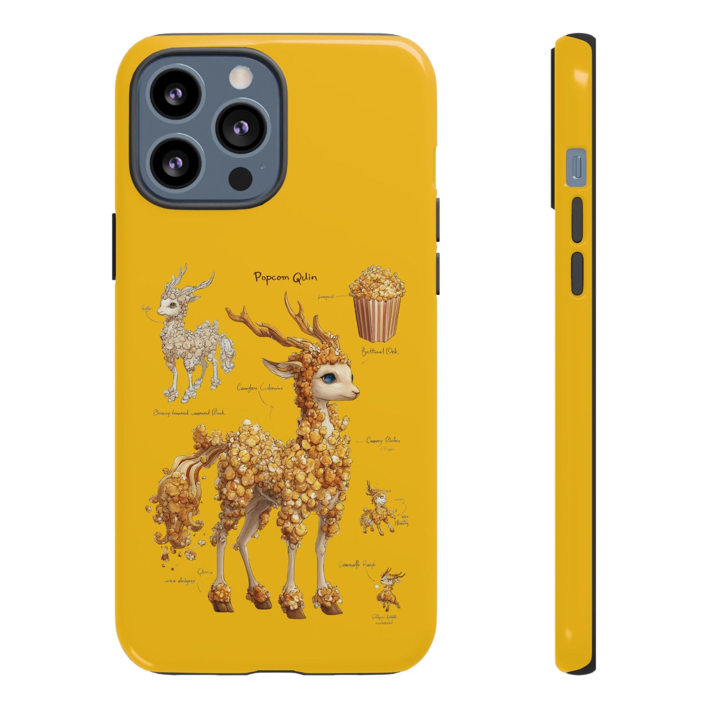 MOUMONS001 Popcorn Deer Phone Case – Cute Kawaii Snack Animal Protective Cover