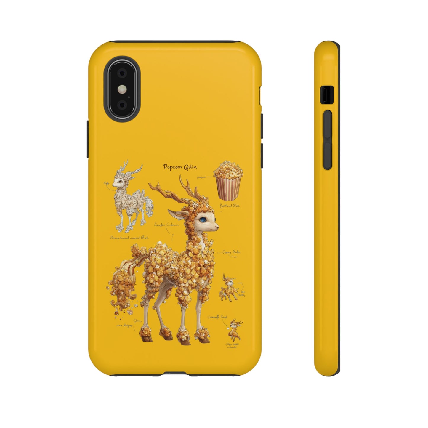 MOUMONS001 Popcorn Deer Phone Case – Cute Kawaii Snack Animal Protective Cover