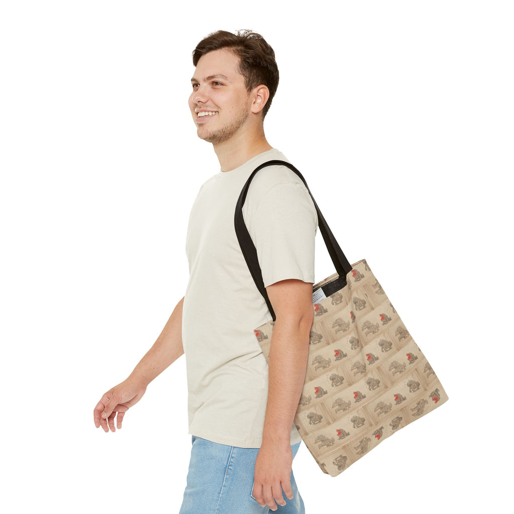 MOUMONS006 Tote Bag — Cute Retro Dog Shopper