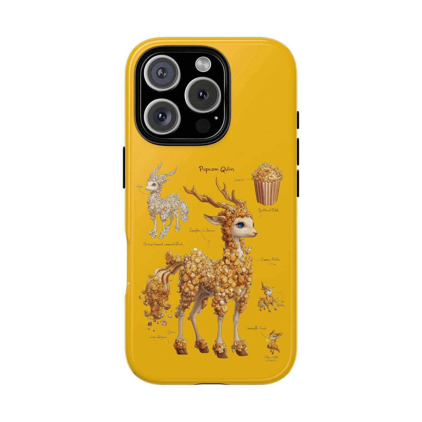 MOUMONS001 Popcorn Deer Phone Case – Cute Kawaii Snack Animal Protective Cover