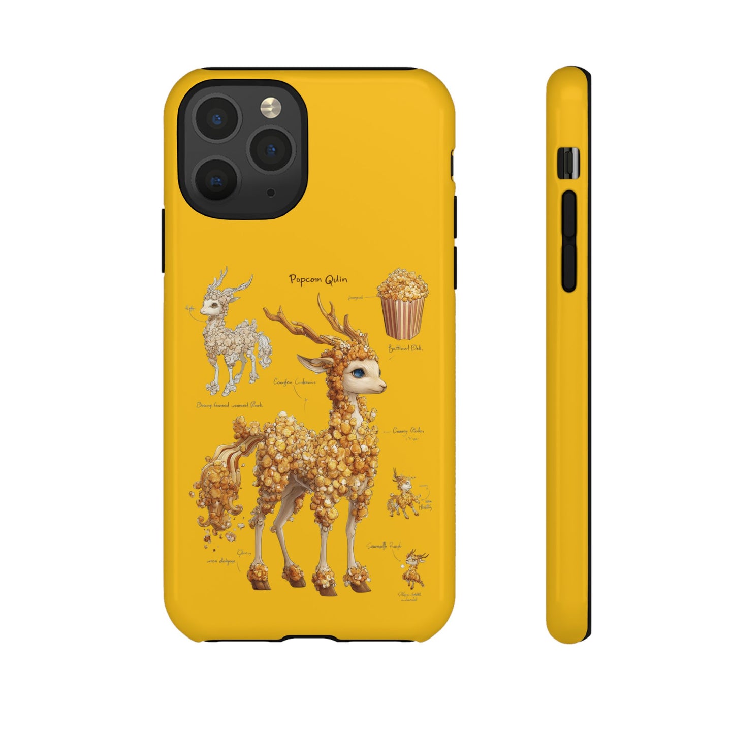 MOUMONS001 Popcorn Deer Phone Case – Cute Kawaii Snack Animal Protective Cover
