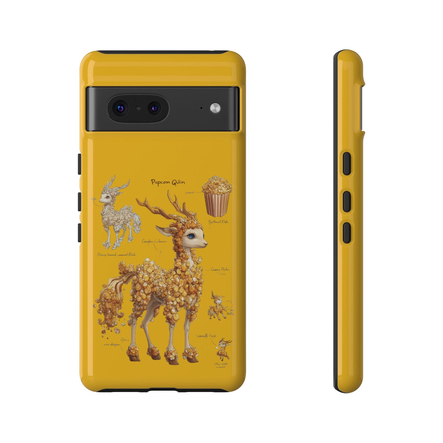 MOUMONS001 Popcorn Deer Phone Case – Cute Kawaii Snack Animal Protective Cover