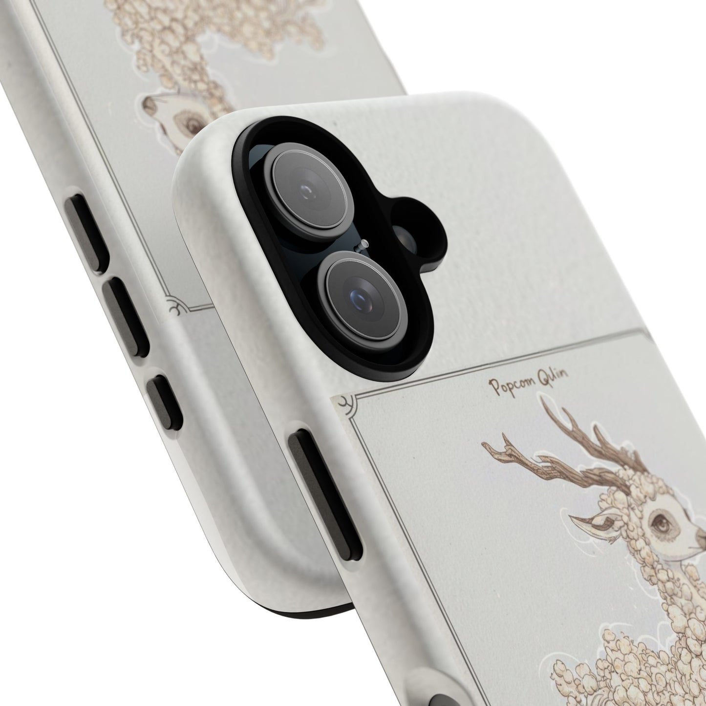 MOUMONS 001 Phone Case — Whimsical Popcorn Deer Illustration (Cute Animal Art)