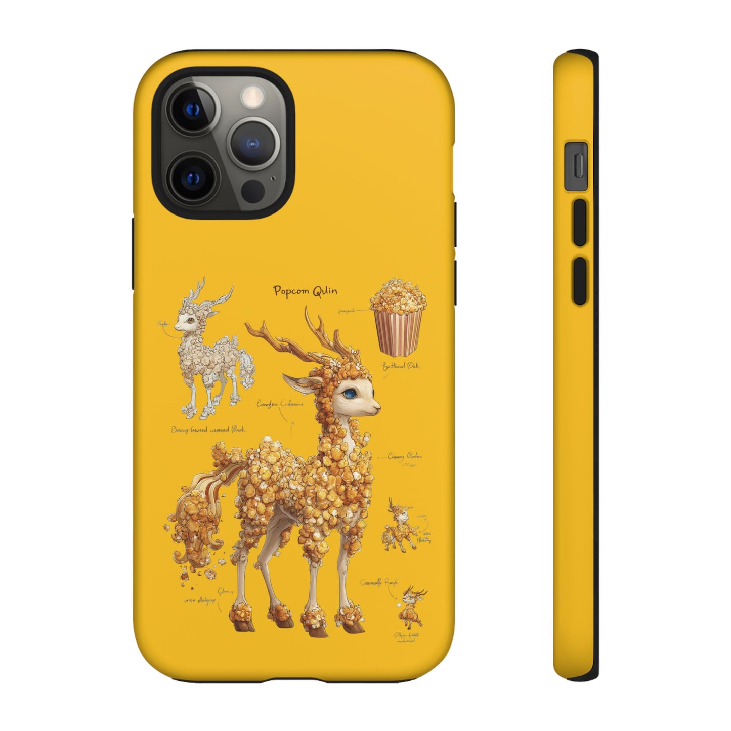 MOUMONS001 Popcorn Deer Phone Case – Cute Kawaii Snack Animal Protective Cover