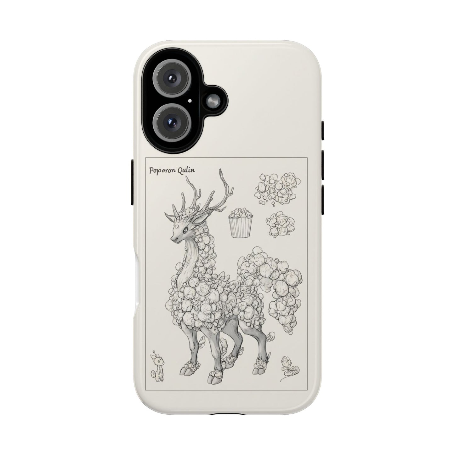 MOUMONS002 Phone Case — Whimsical 'Popcorn Quilin' Illustration