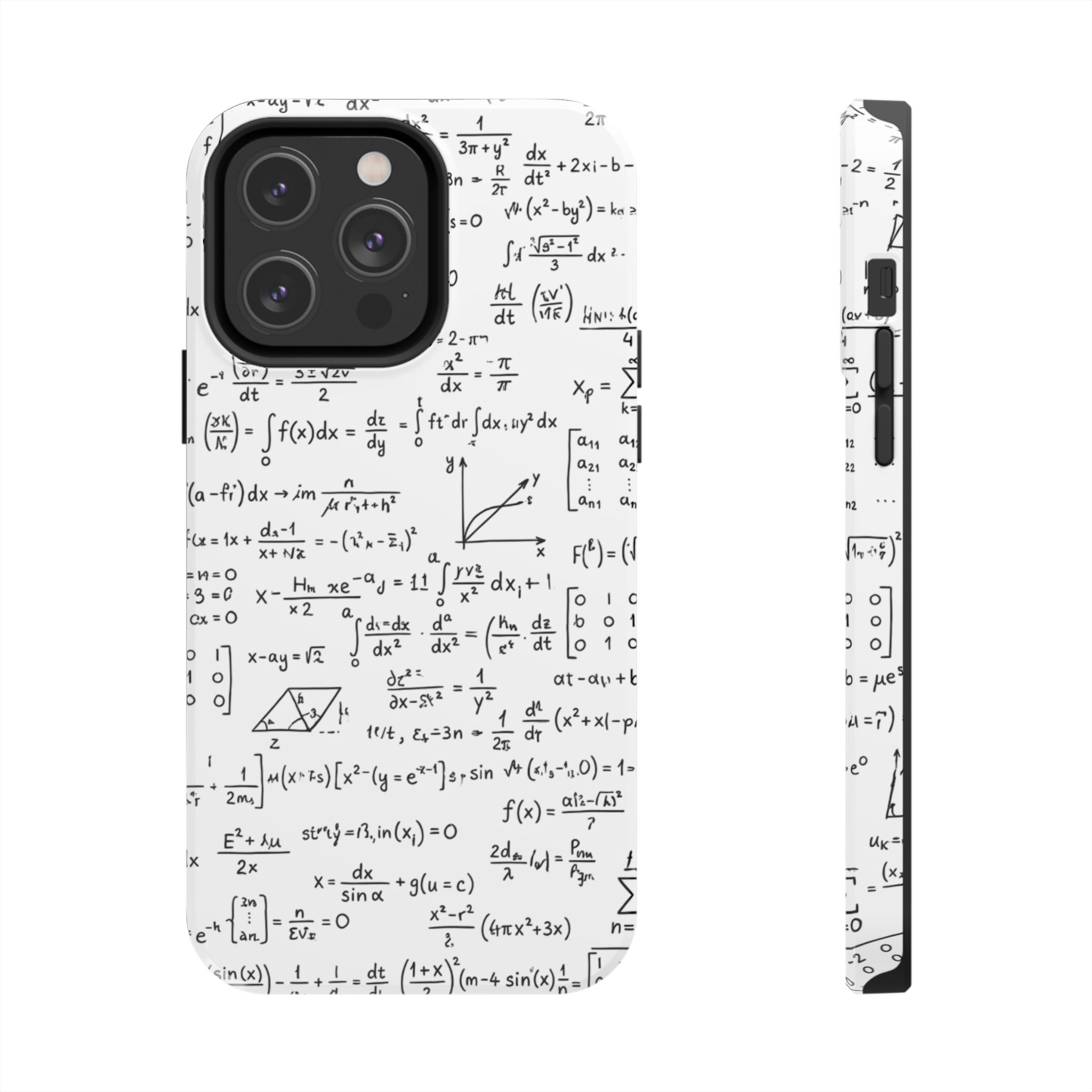 NO003 Math Equations Tough Phone Case — Vintage Handwritten Formula Protective Cover