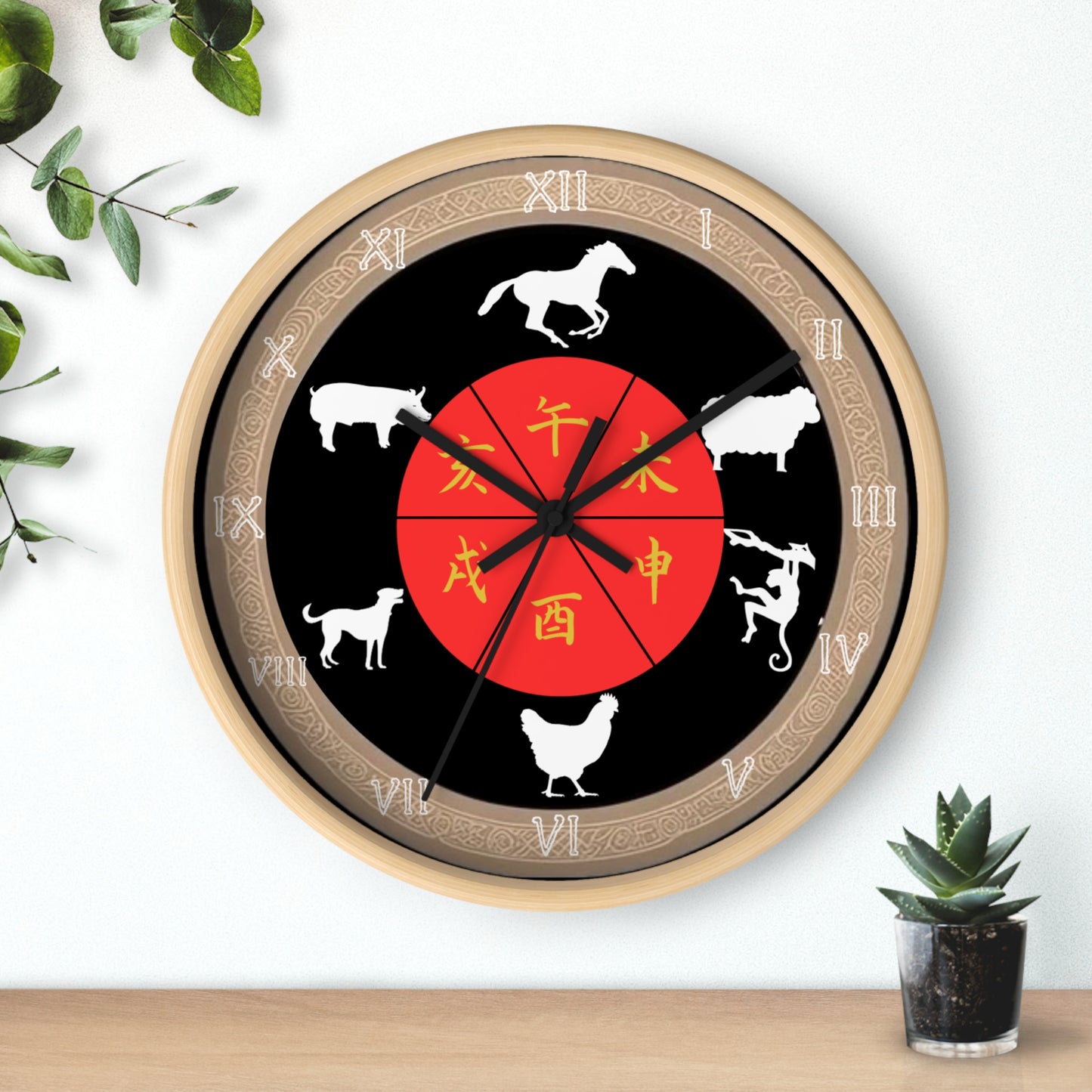 Zodiac Animal Wall Clock, Chinese Zodiac Clock, Unique Home Decor, Gift for Astrology Lovers, Office Wall Art, Feng Shui Decor